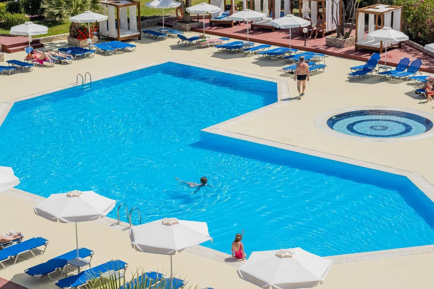 People in Lardos Bay Hotel