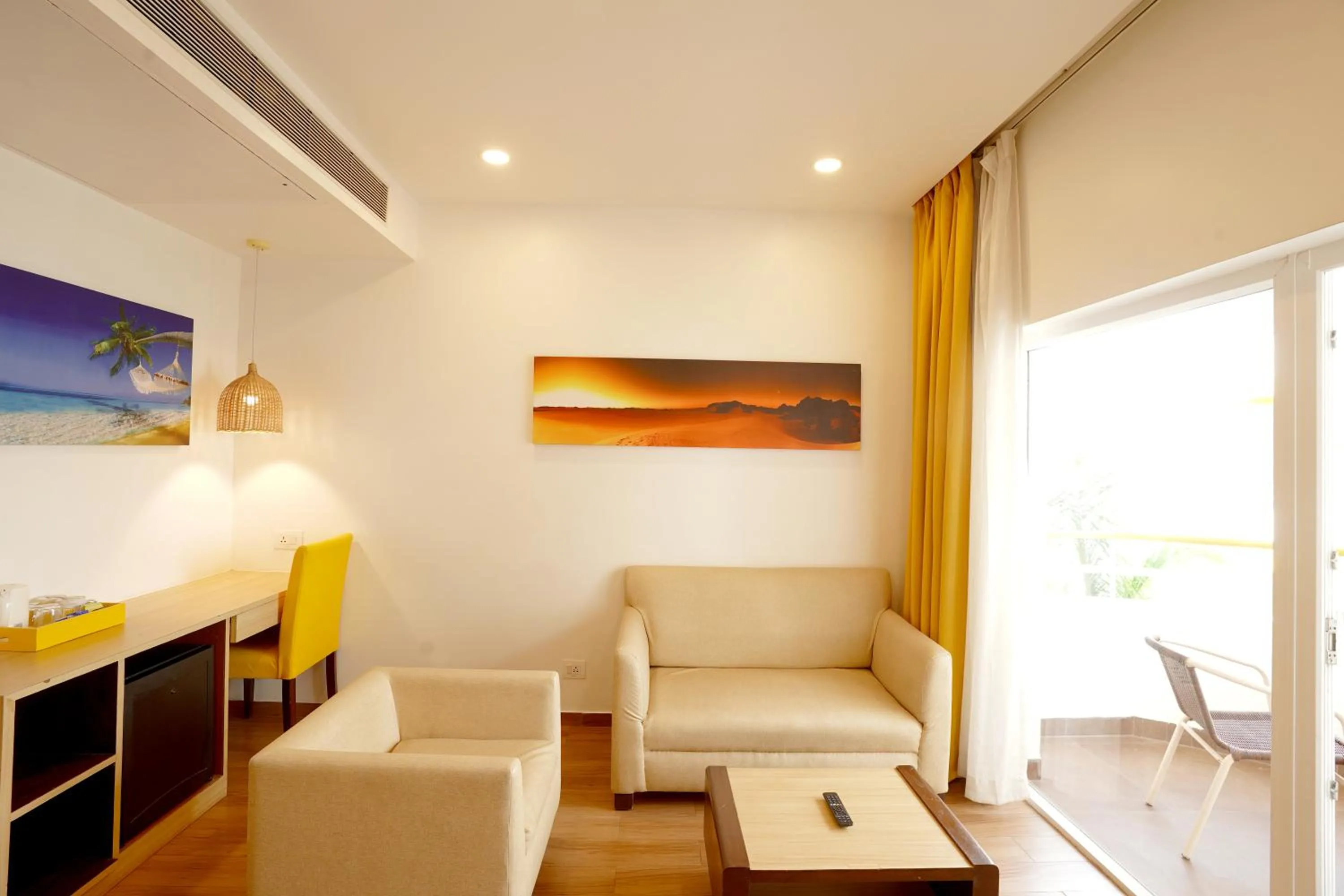 Seating area in BloomSuites l Calangute