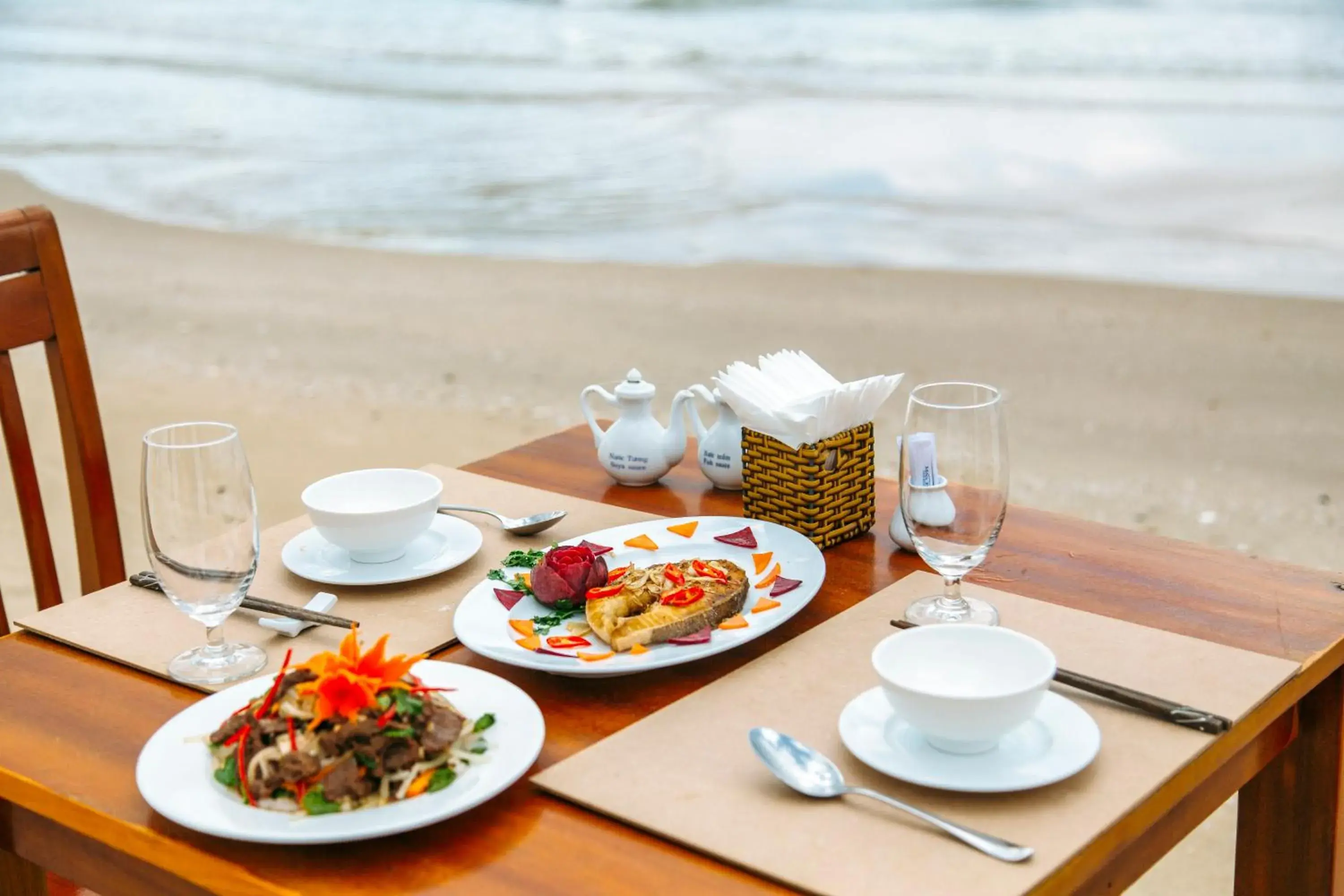 Asian breakfast in Lazi Beach Resort Asian breakfast in Lazi Beach Resort