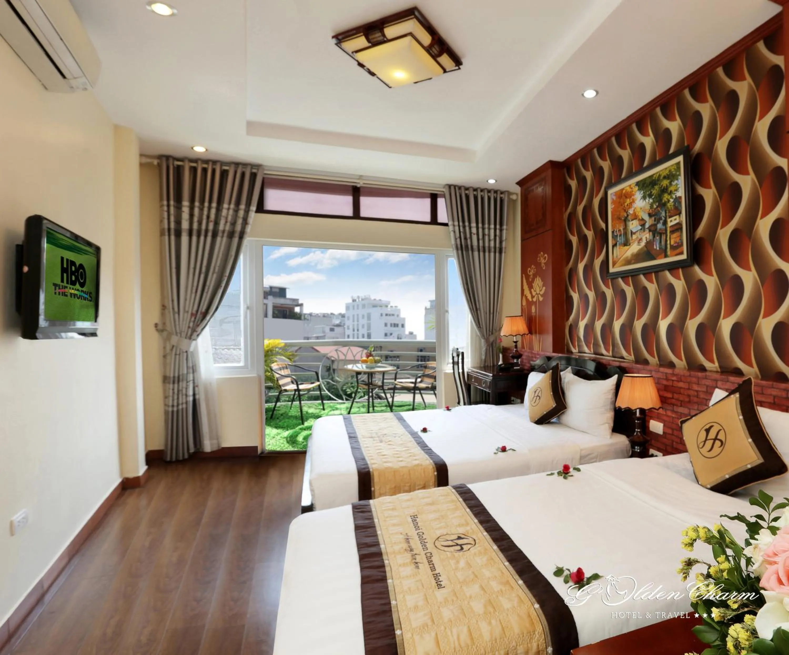 Bedroom in Hanoi Golden Charm Hotel