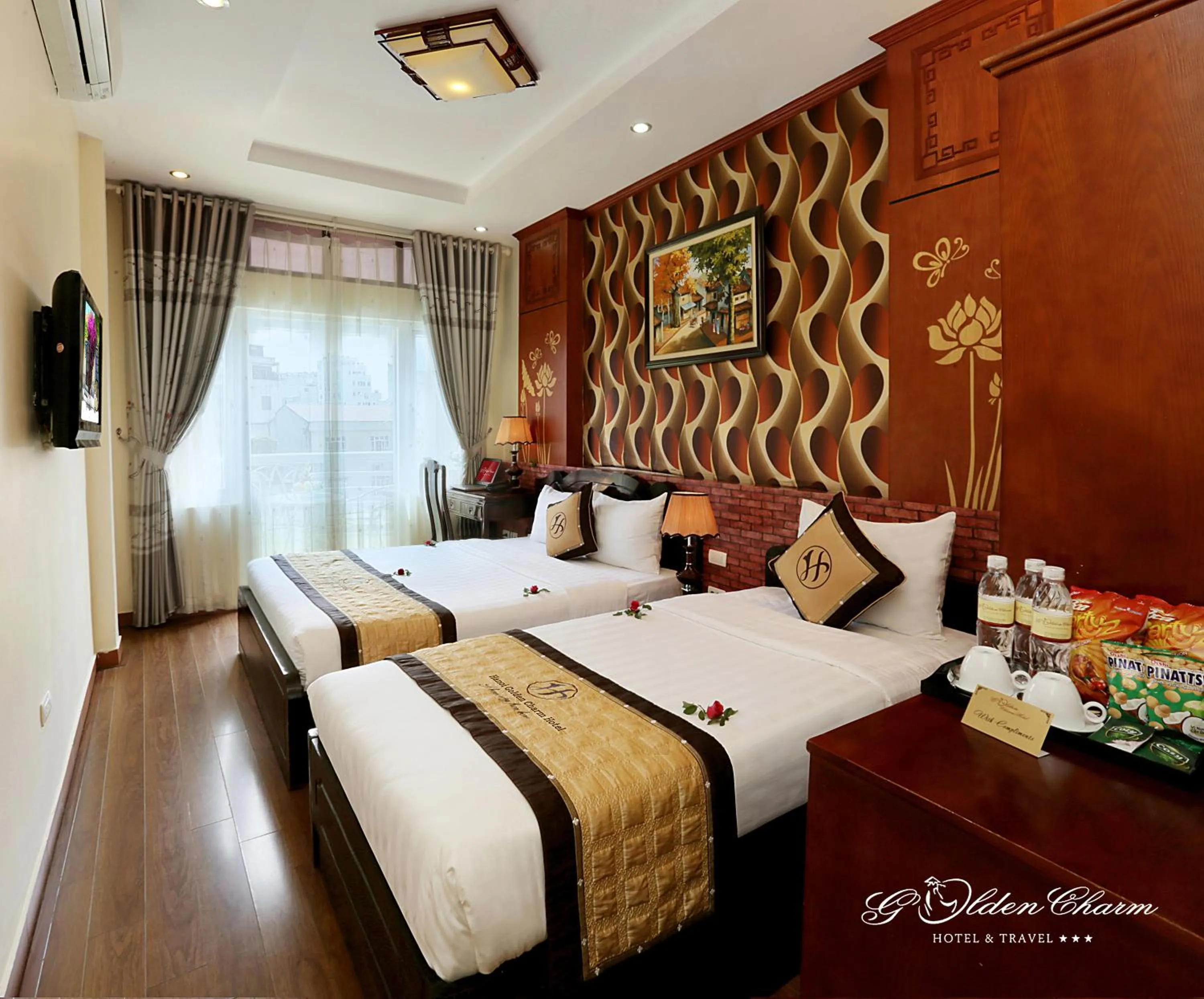 Bedroom in Hanoi Golden Charm Hotel