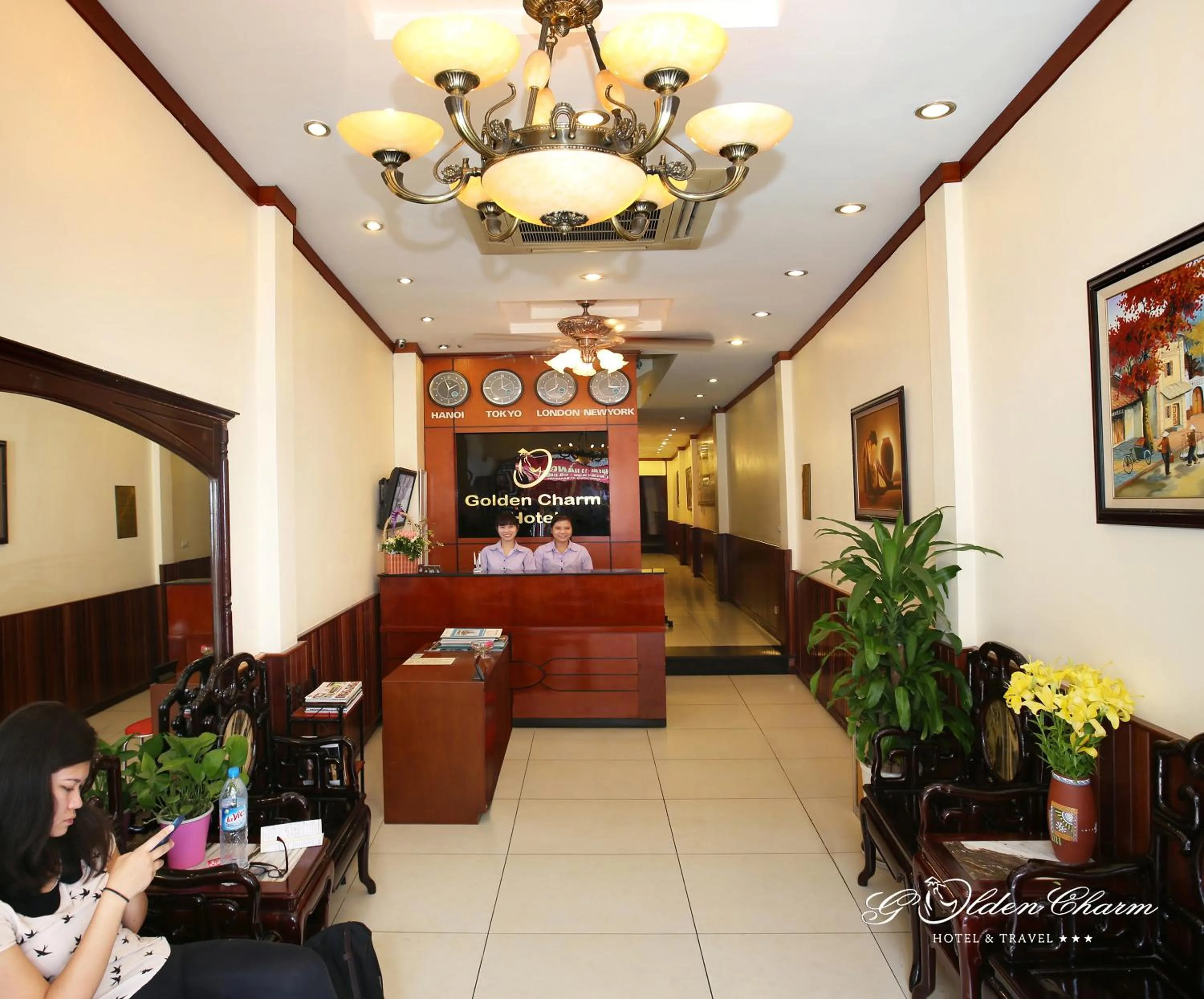 Lobby or reception in Hanoi Golden Charm Hotel