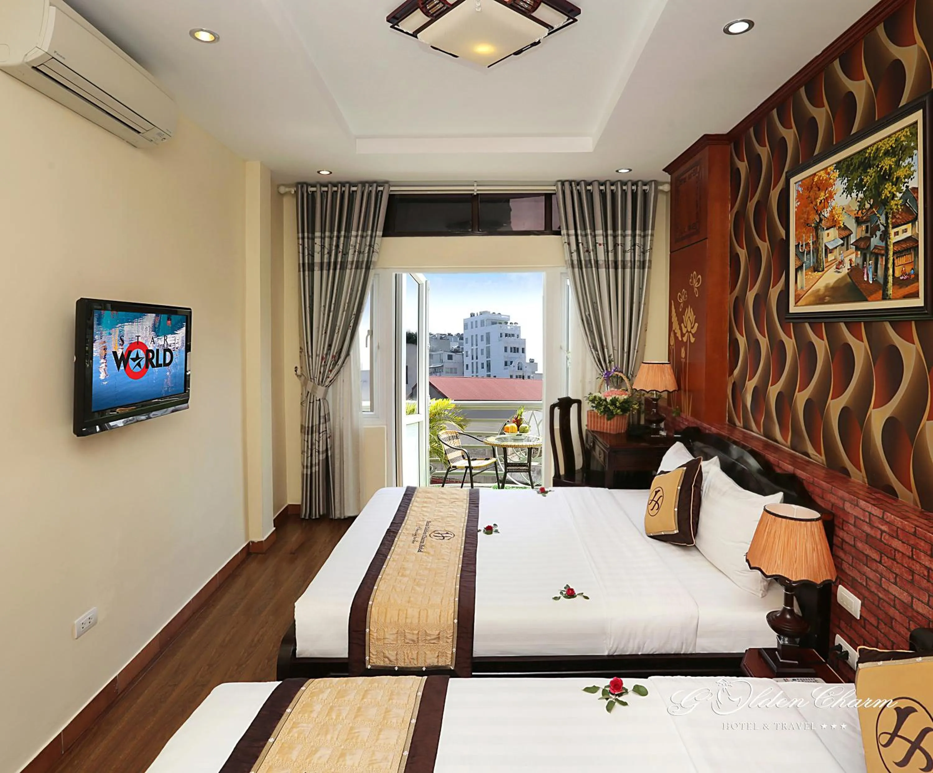 Bedroom in Hanoi Golden Charm Hotel