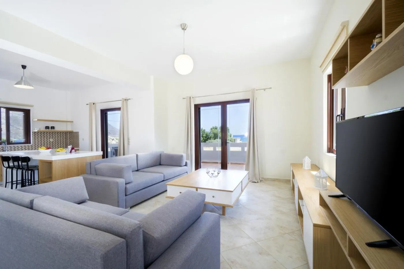 Living room in Seaside Villa Balos