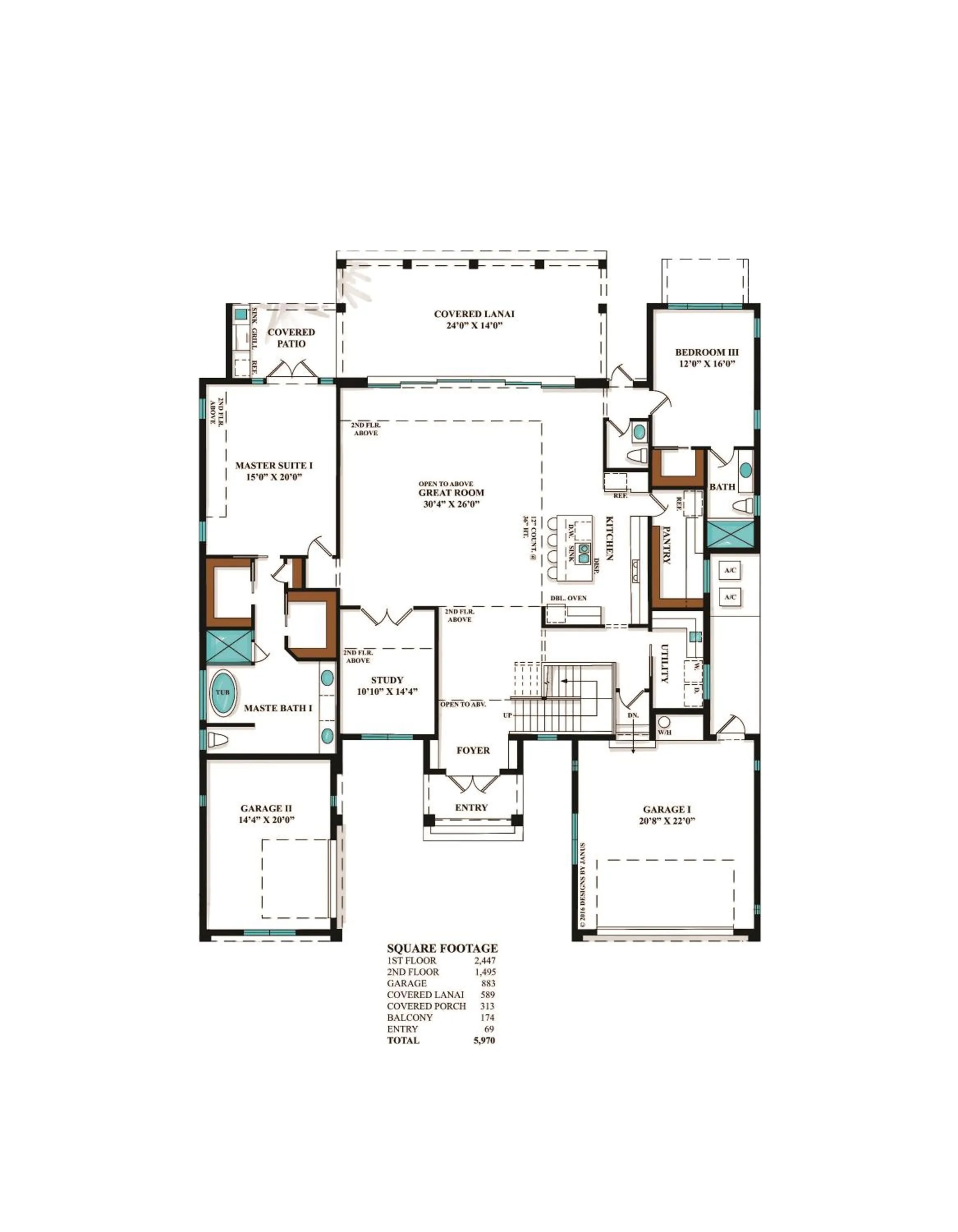 Floor plan in Villa Bequia