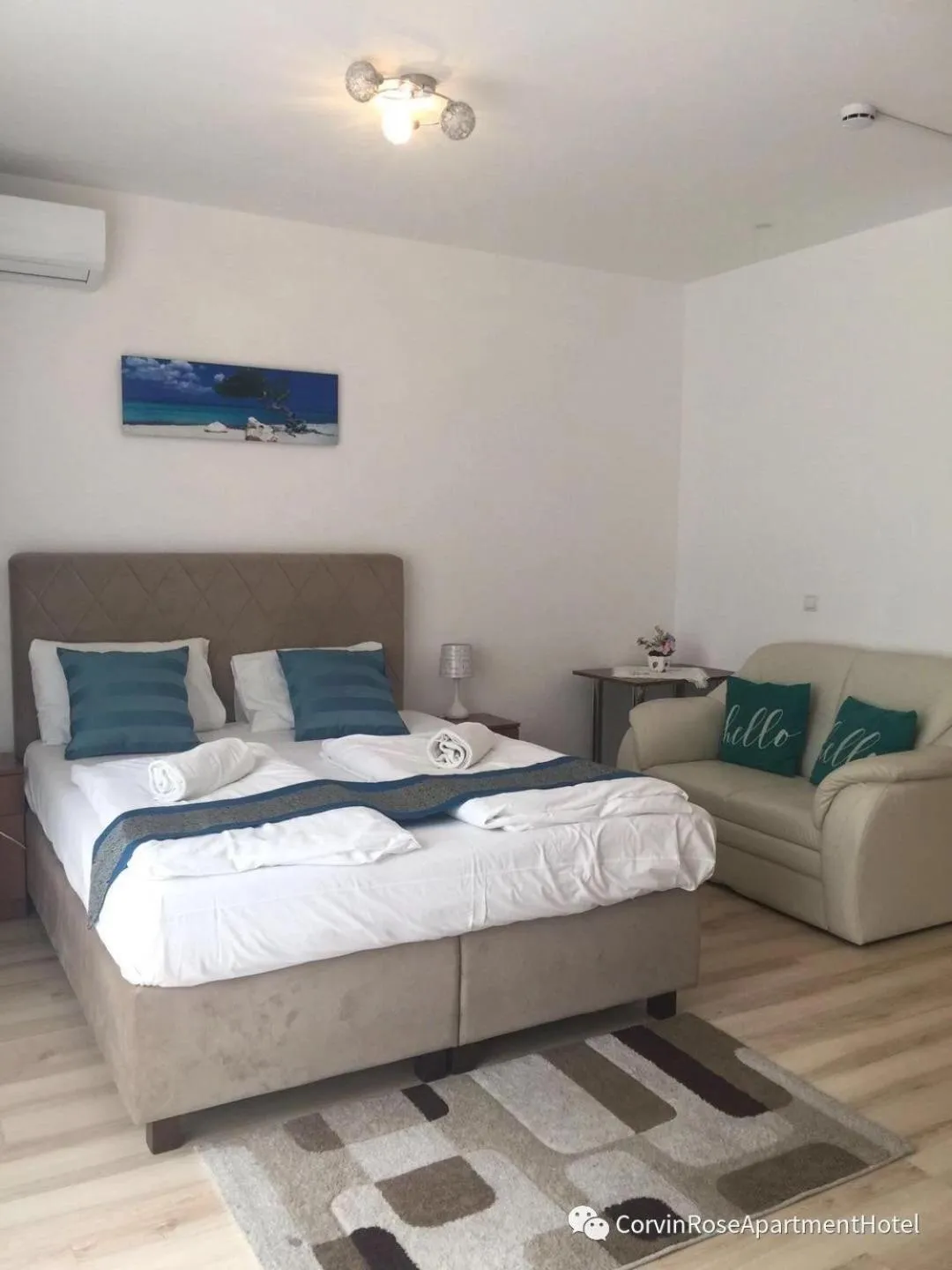 Bed in Corvin Rose Apartment Hotel