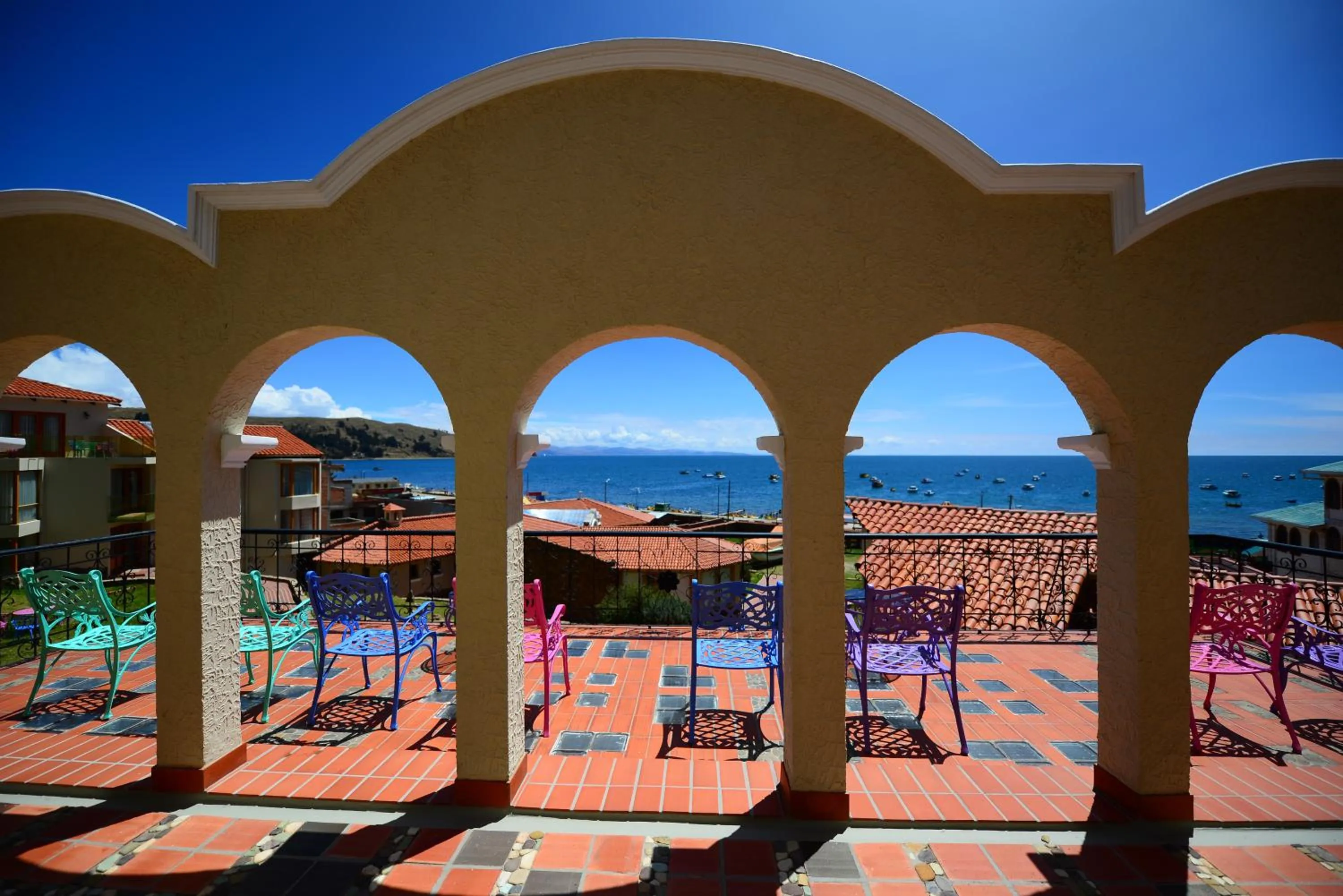 Balcony/Terrace in Hotel Rosario Lago Titicaca