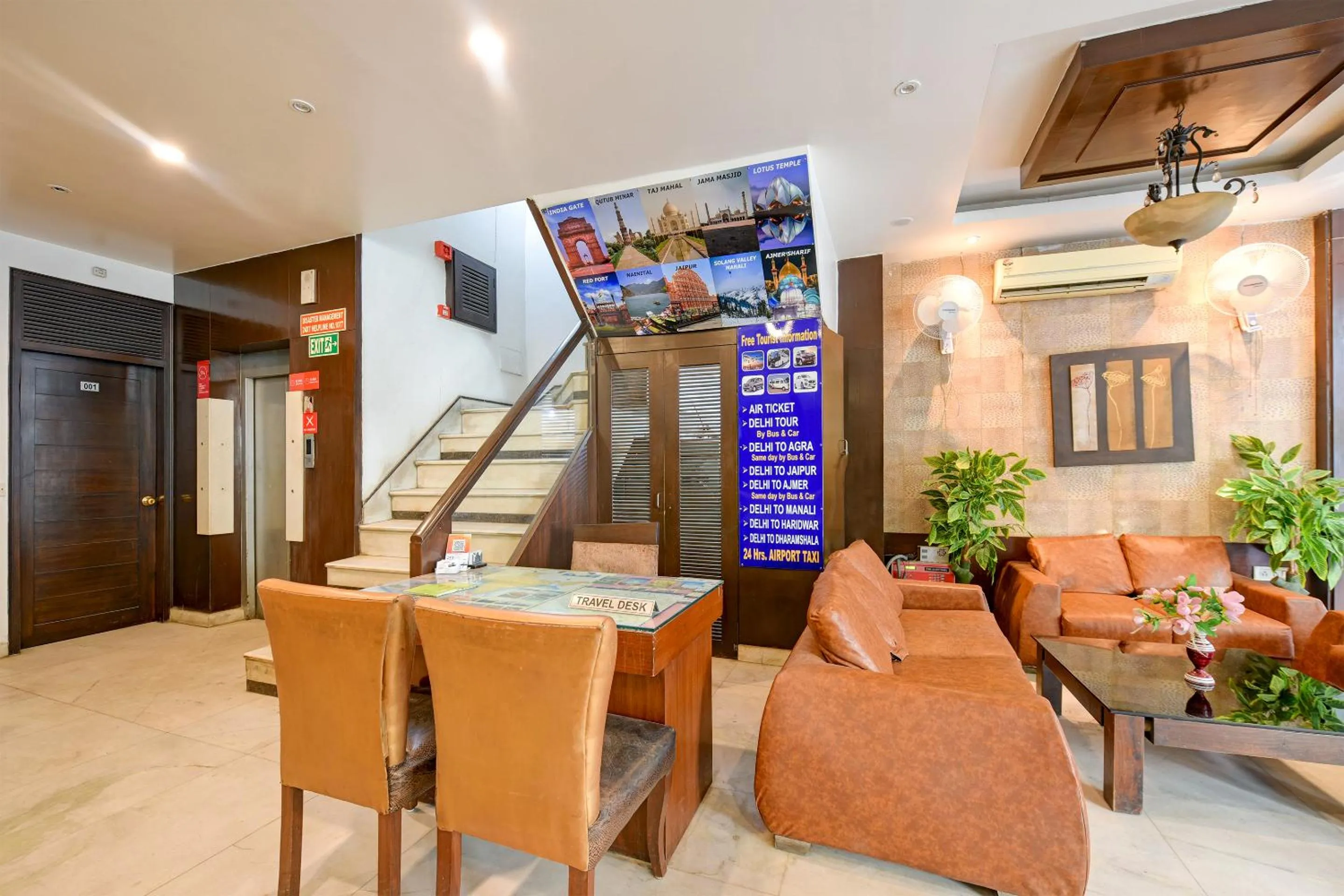 Seating area in The Raj at New Delhi Railway Station