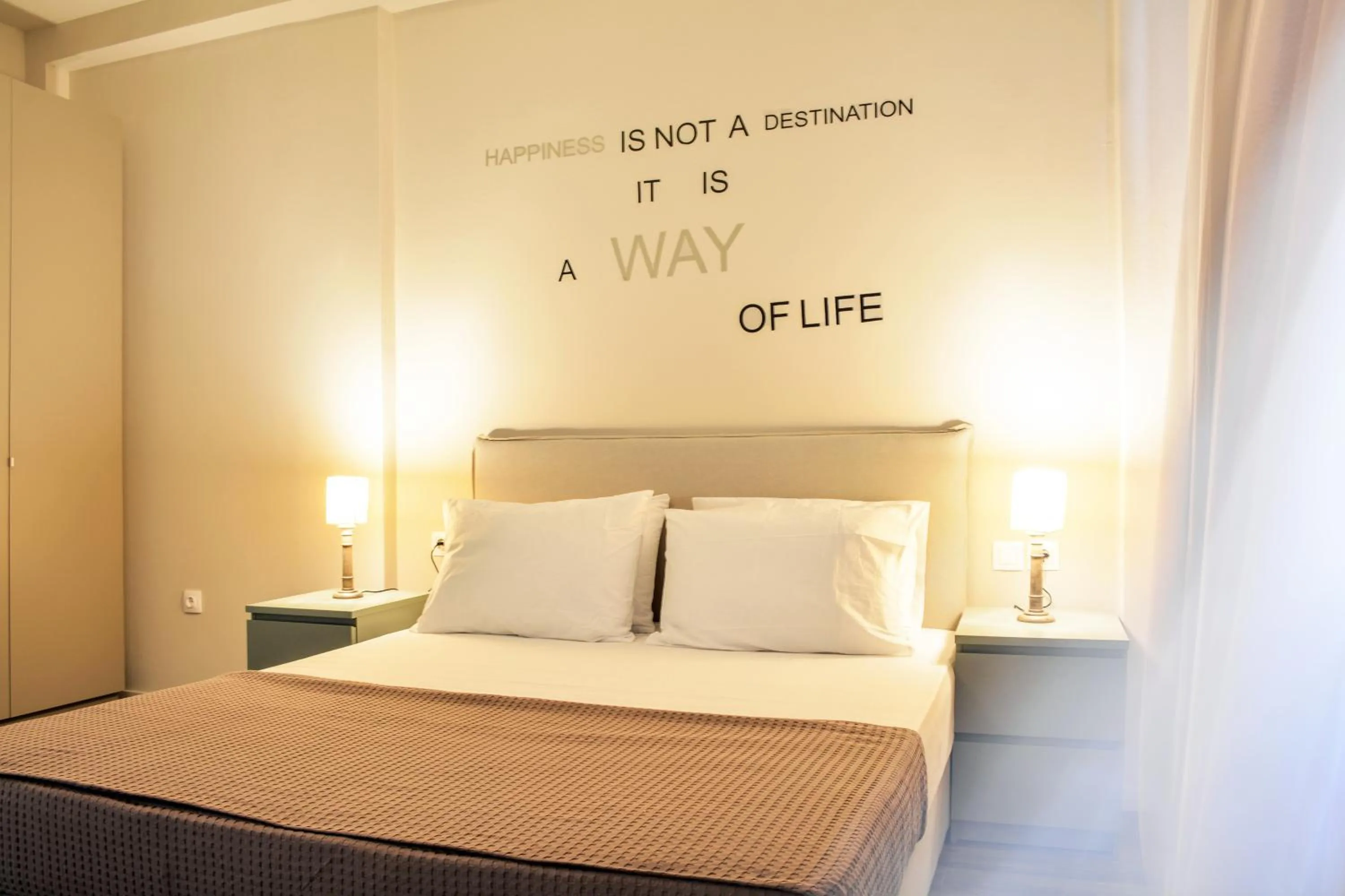 Bed in Athens Connection Apartments