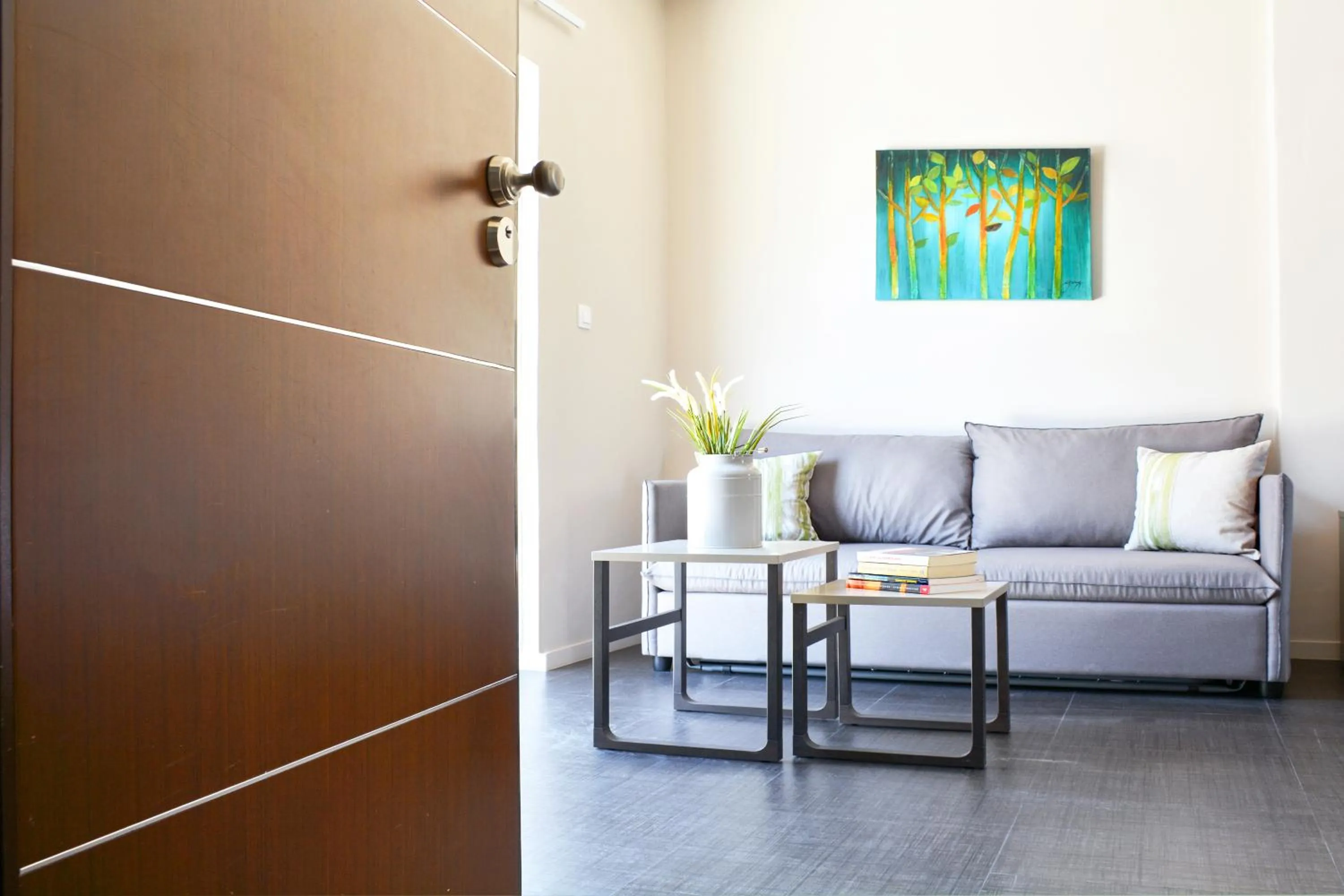 Living room in Athens Connection Apartments