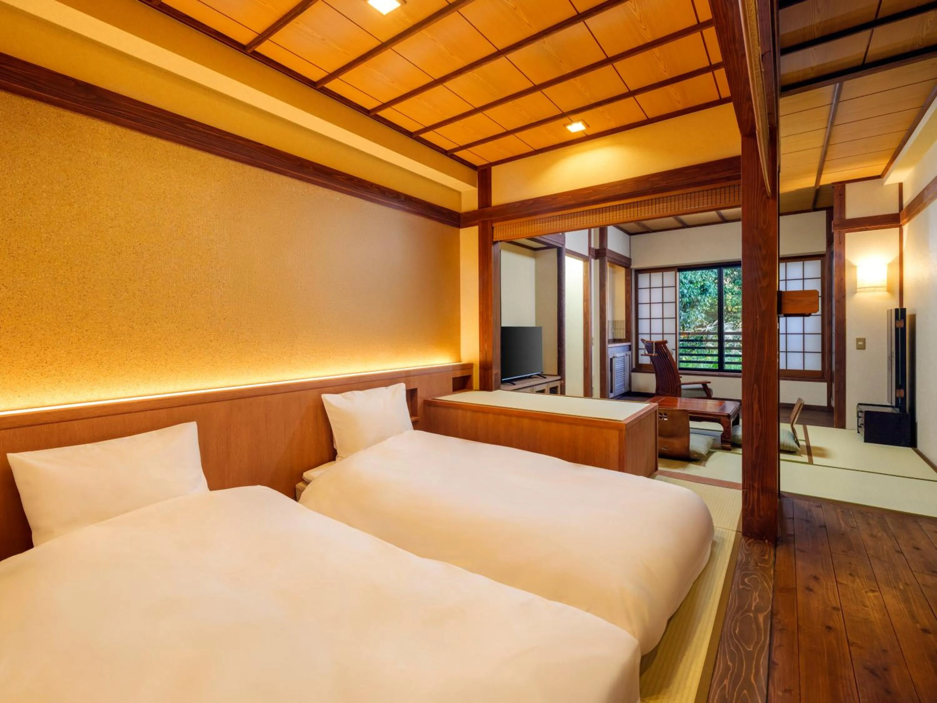 Photo of the whole room, Bed in Mori no yu Kira No Sato Reopening on December 22, 2025