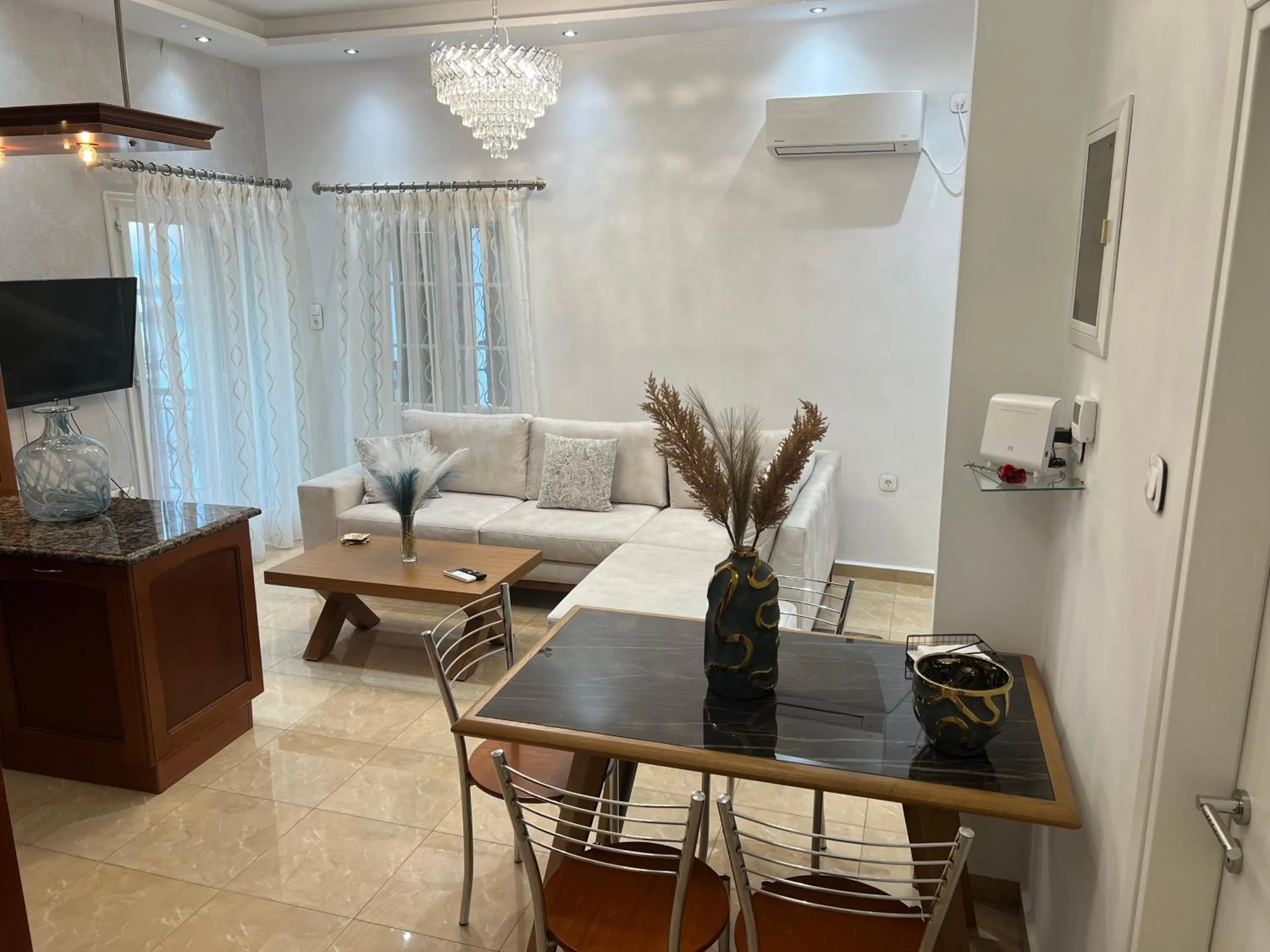Living room, Bed in Akadia Syros