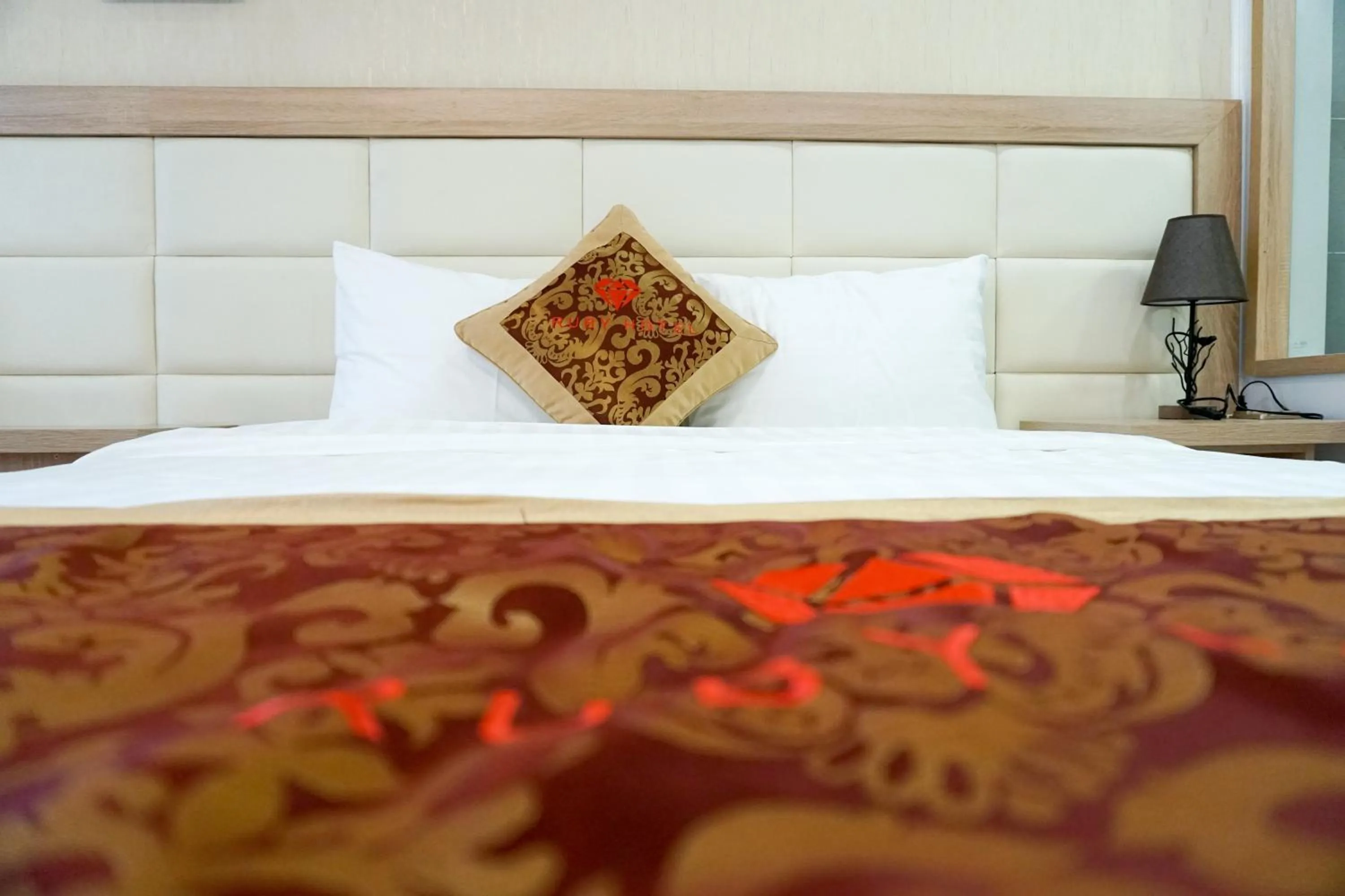 Decorative detail, Bed in Ruby Hotel