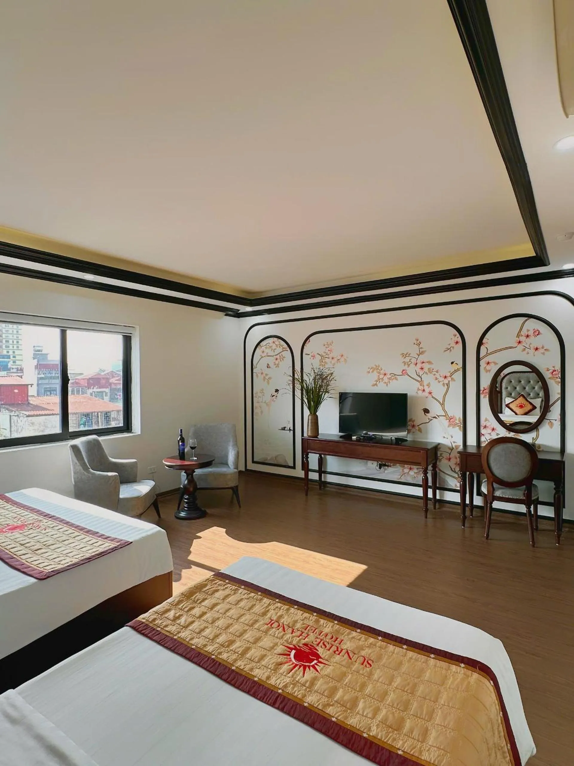 Bed in Sunrise Hanoi Hotel