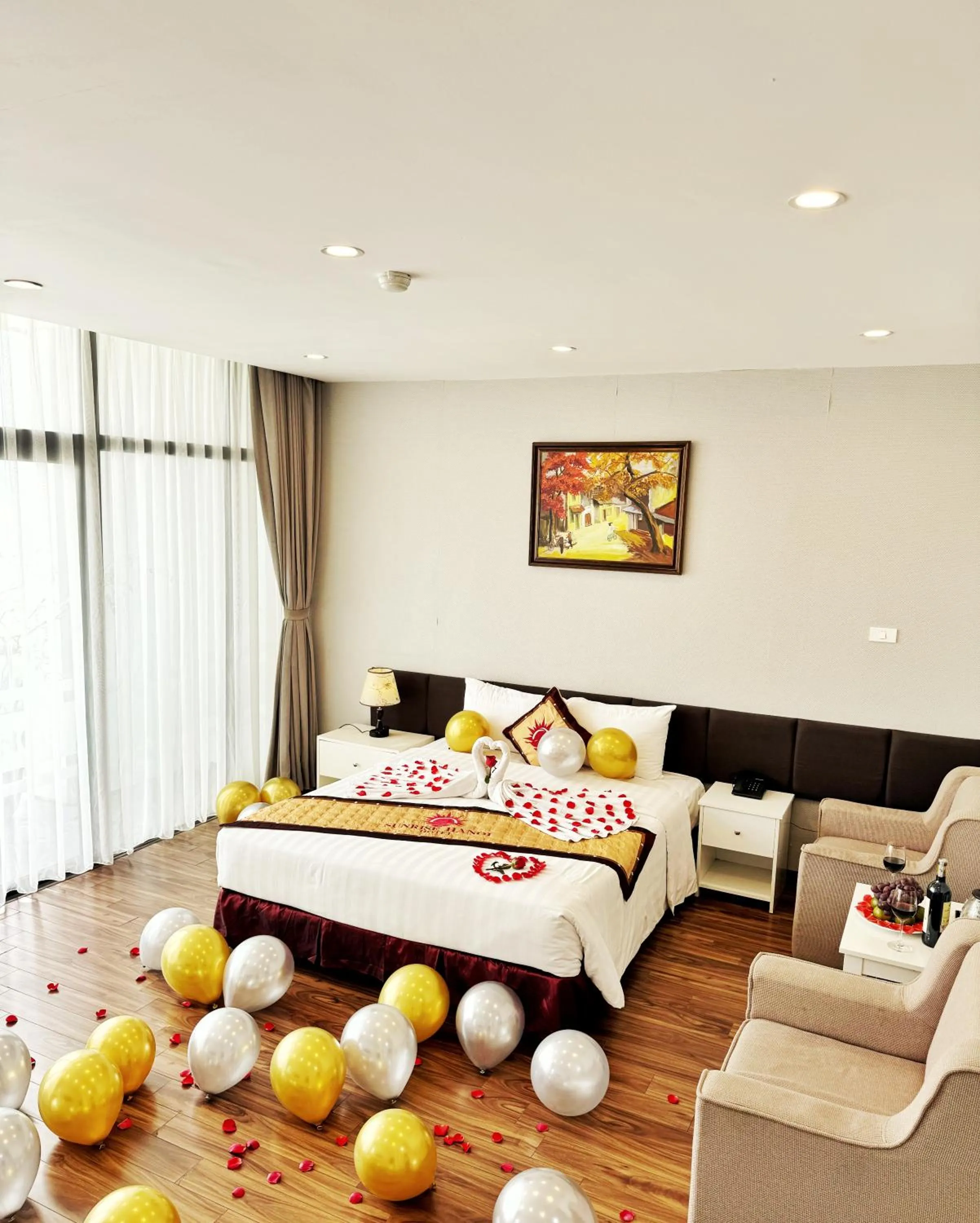 Bed in Sunrise Hanoi Hotel