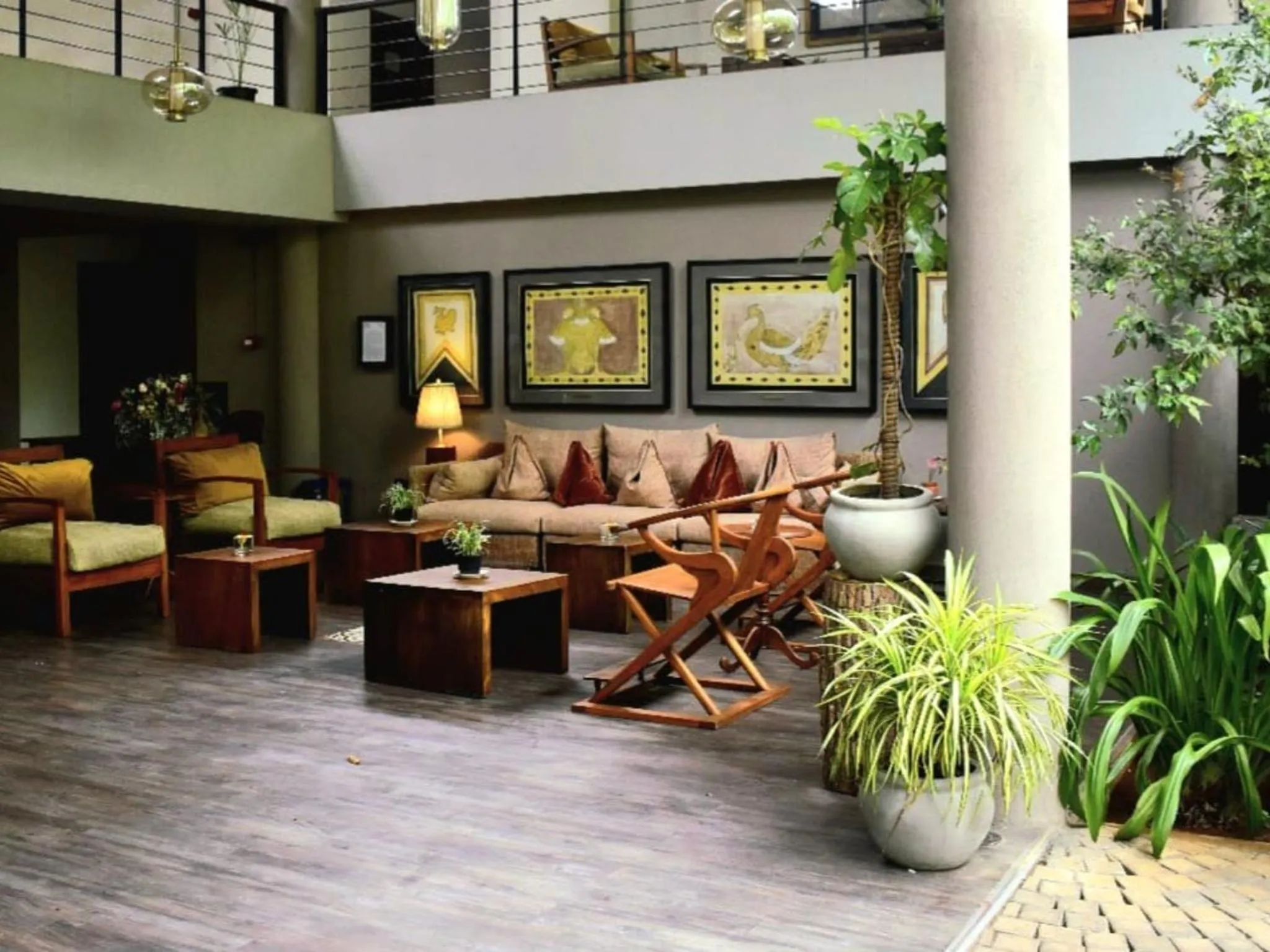 Seating area in Sigiriana Resort by Thilanka