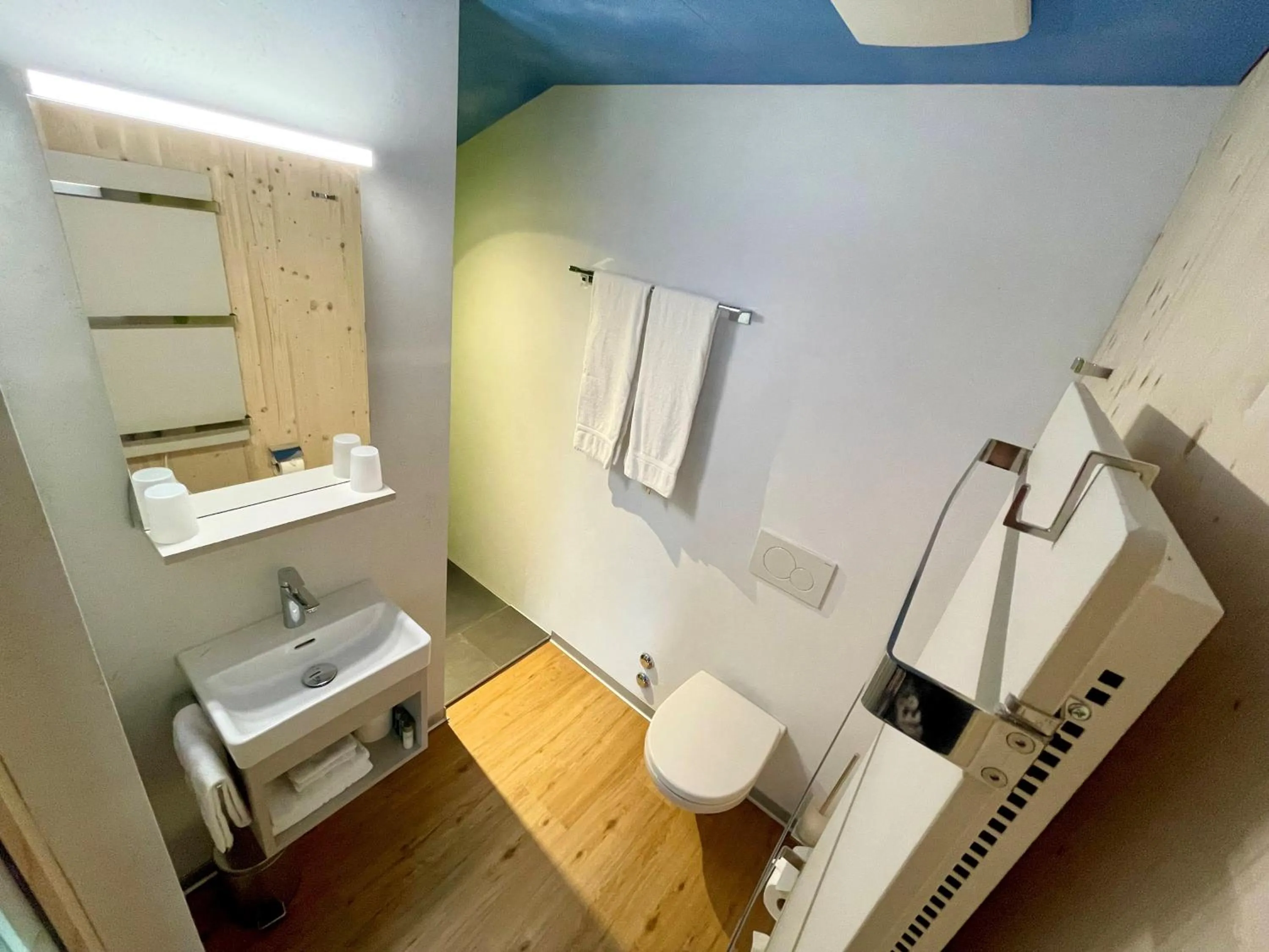 Toilet in Boutique und Bier Hotel des alpes