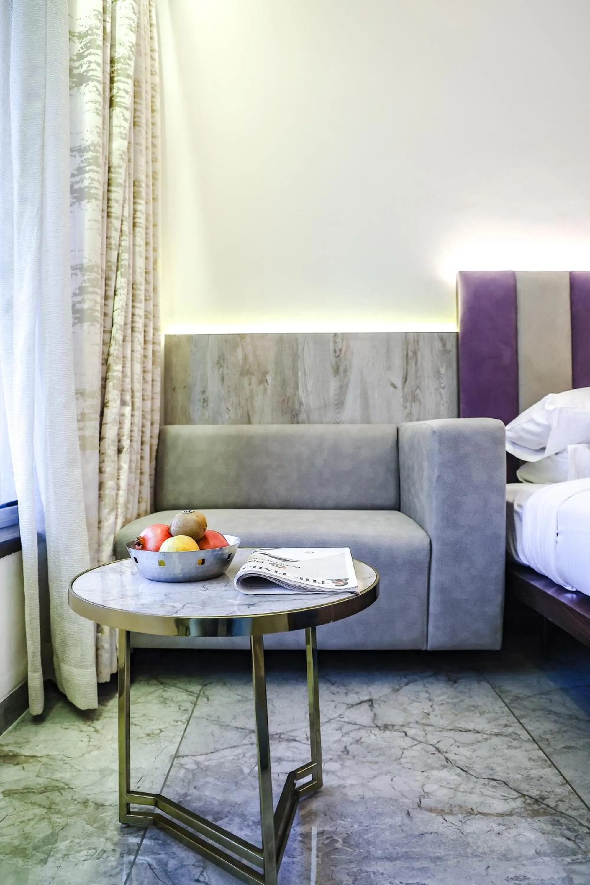 Bed in Krishna Palace Hotel