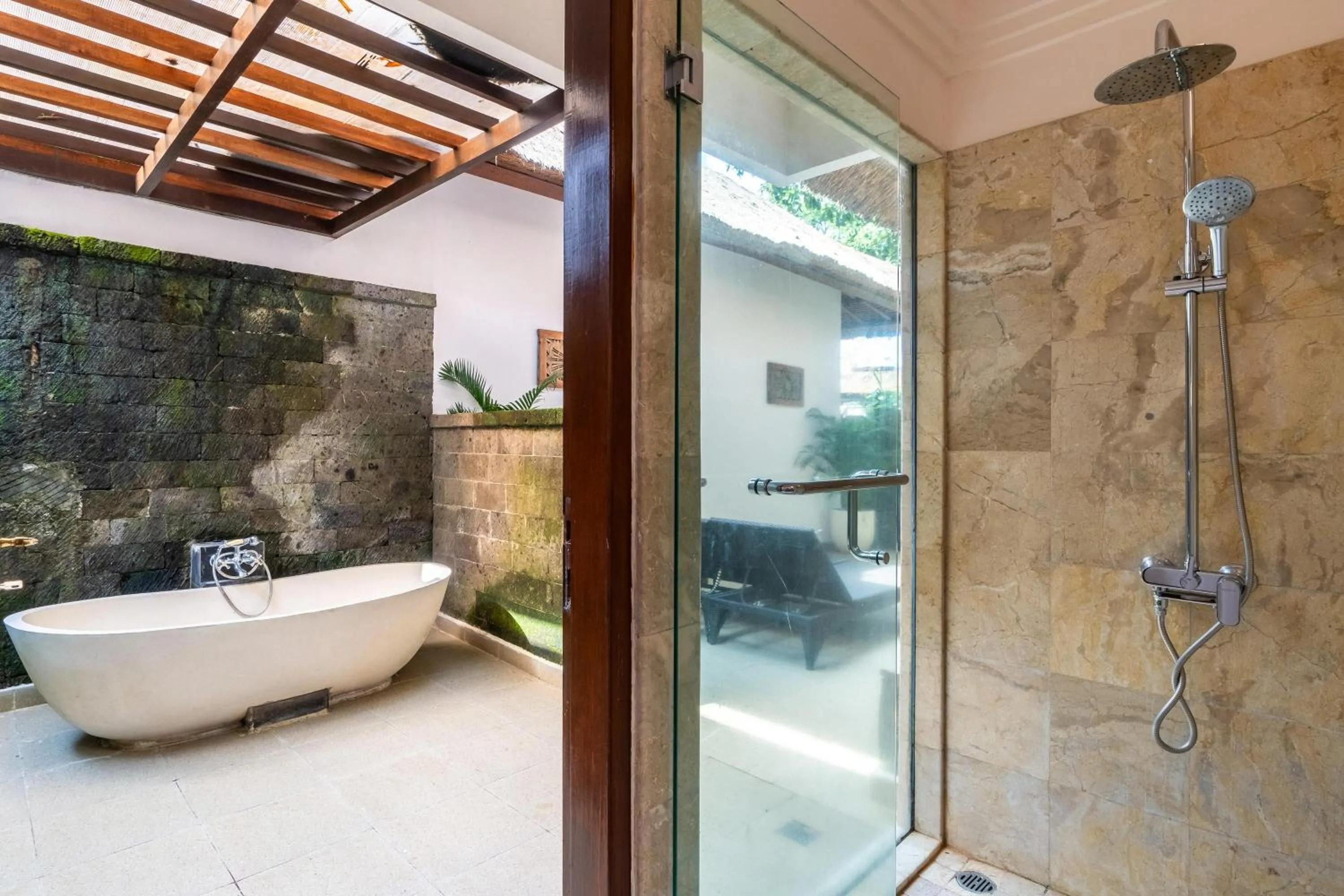Shower in Natura Villa Ubud Bali