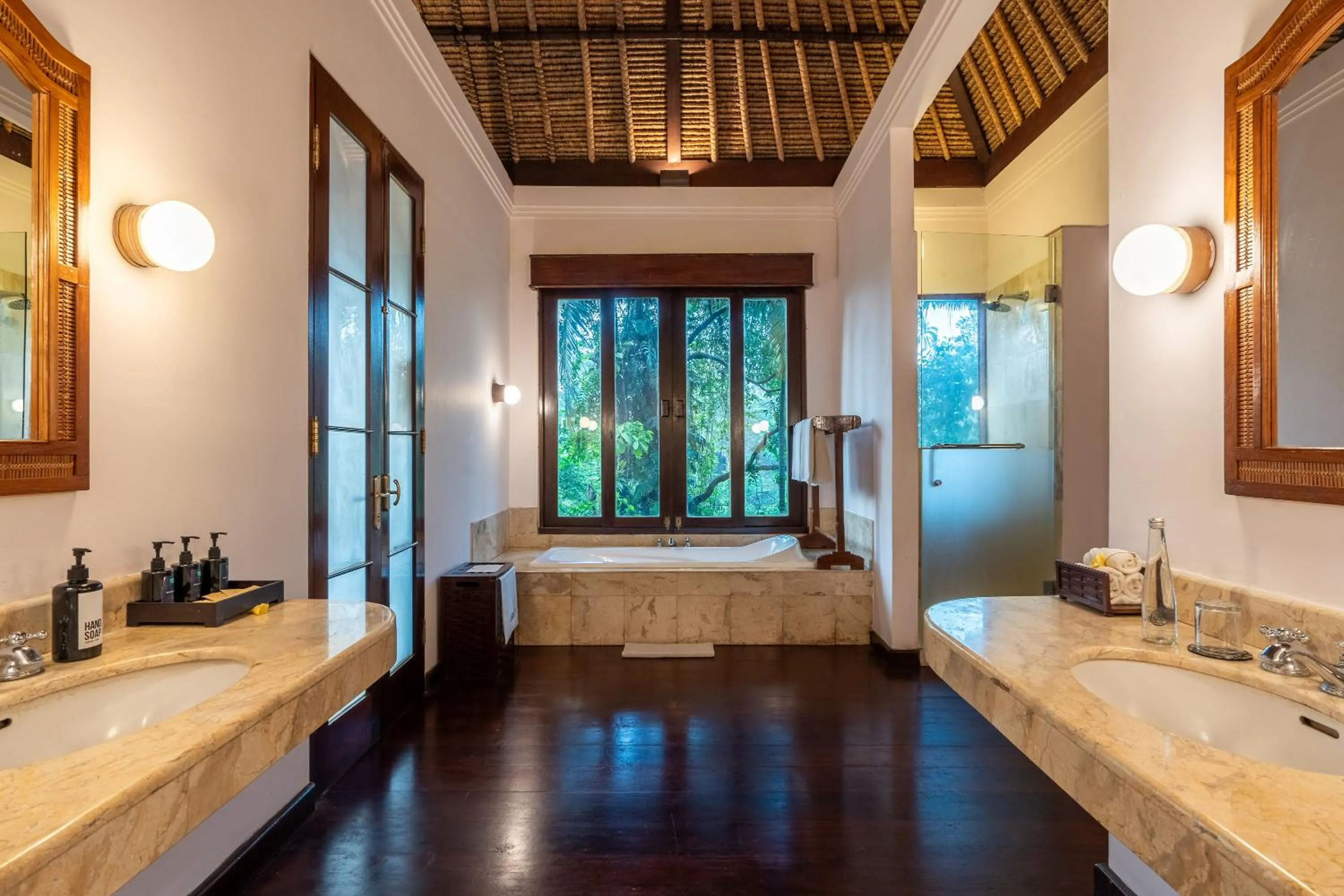 Bathroom, Bed in Natura Villa Ubud Bali