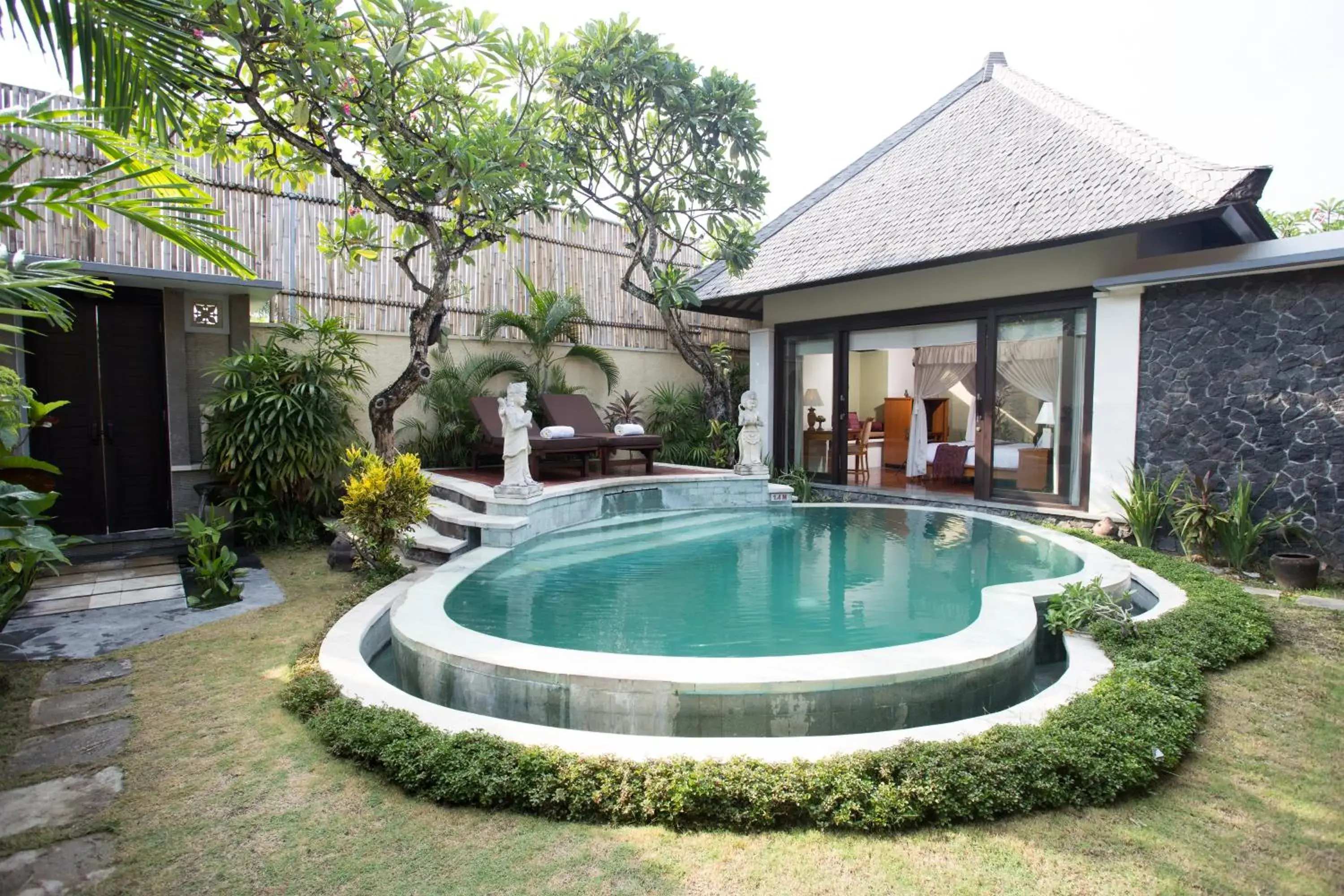 Pool view in The Sanyas Suite Bali Pool view in The Sanyas Suite Bali