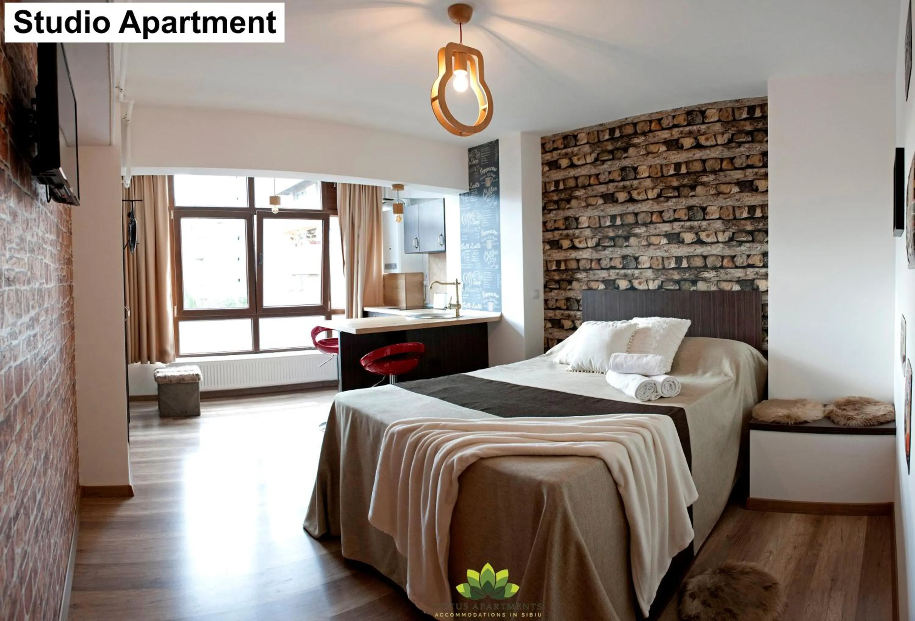Bed in Sibiu Lotus Apartments