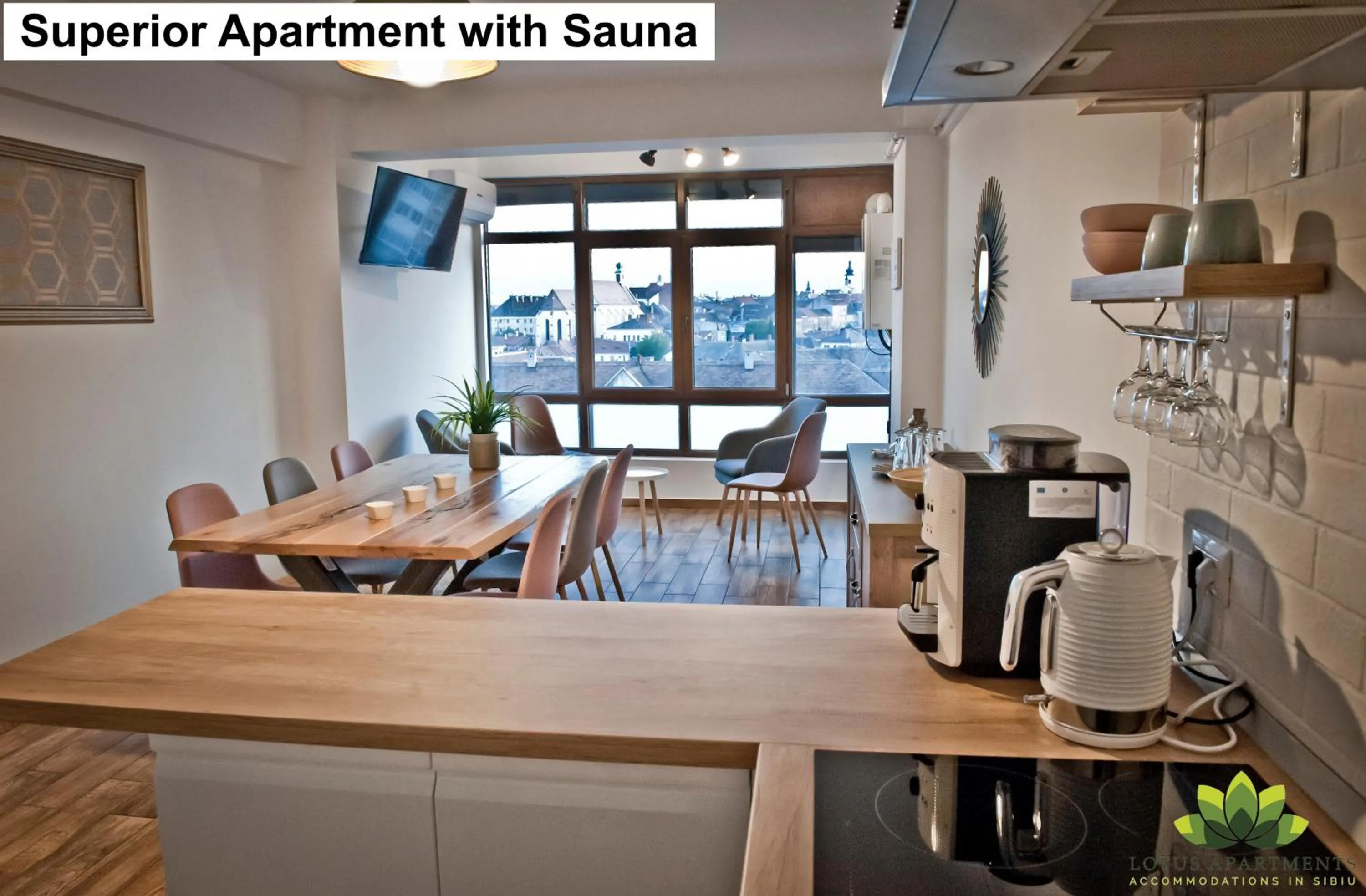 Kitchen or kitchenette in Sibiu Lotus Apartments