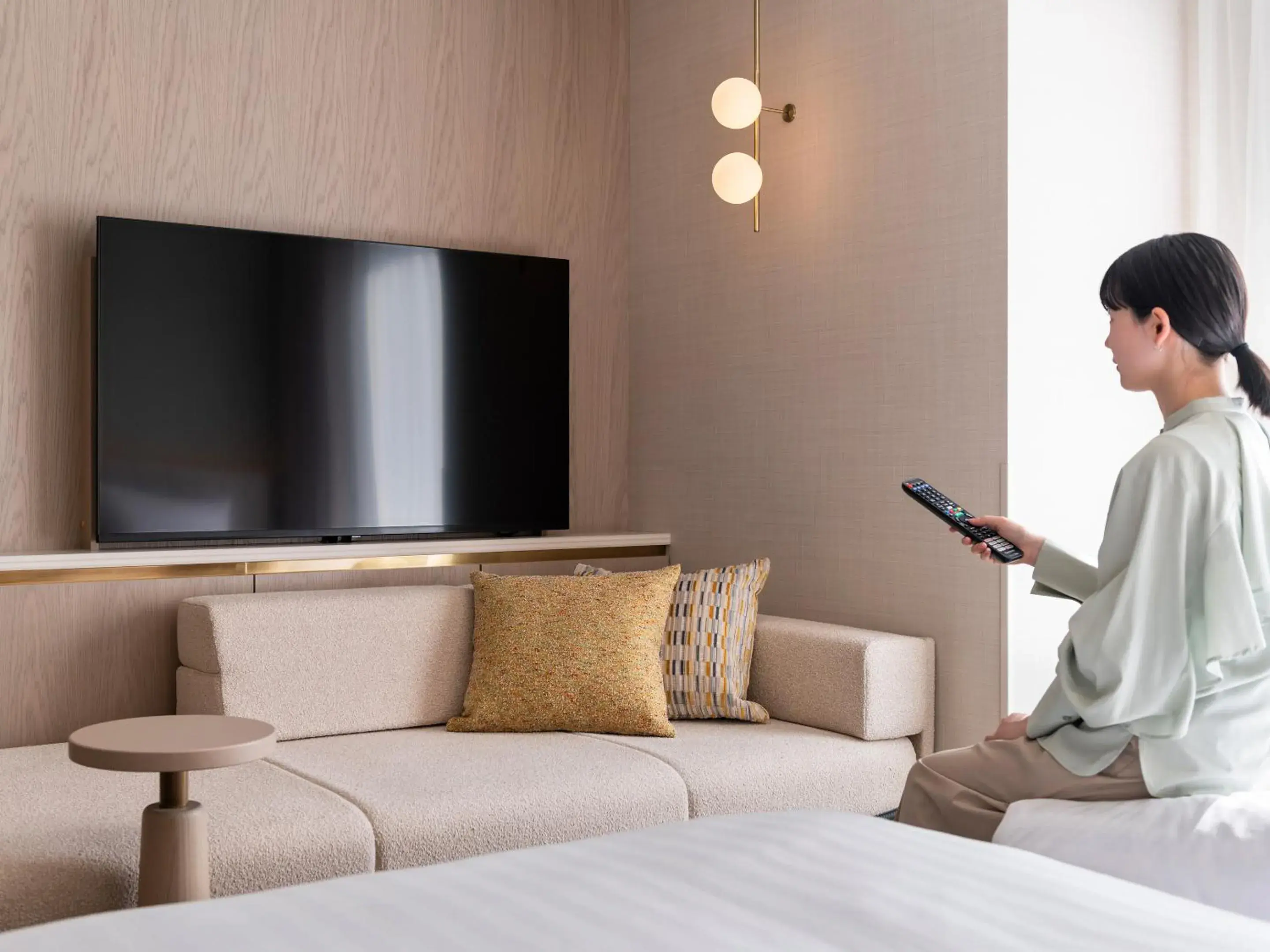 TV and multimedia, Bed in Mitsui Garden Hotel Sendai - Reopening on June 14 TV and multimedia, Bed in Mitsui Garden Hotel Sendai - Reopening on June 14