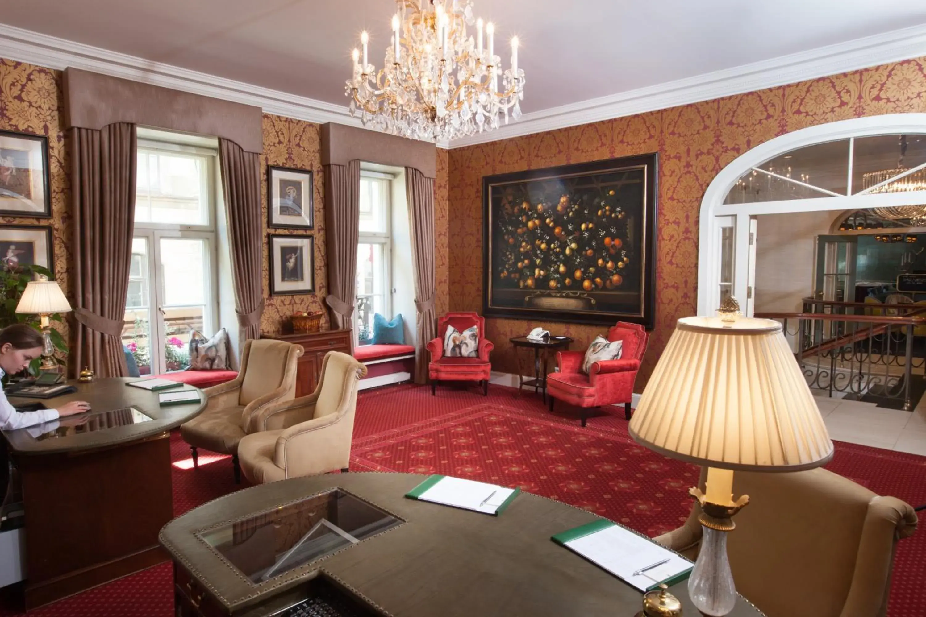 Lobby or reception in Grand Palace Hotel - Small Luxury Hotels of the World Lobby or reception in Grand Palace Hotel - Small Luxury Hotels of the World