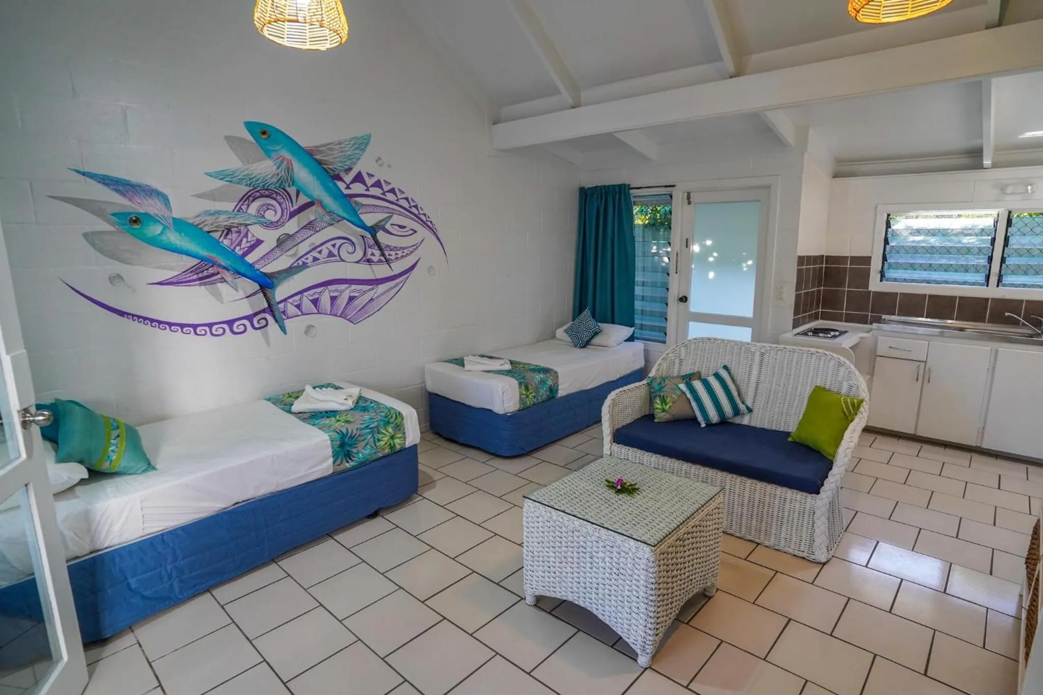 Living room in The Black Pearl Beachside Apartments