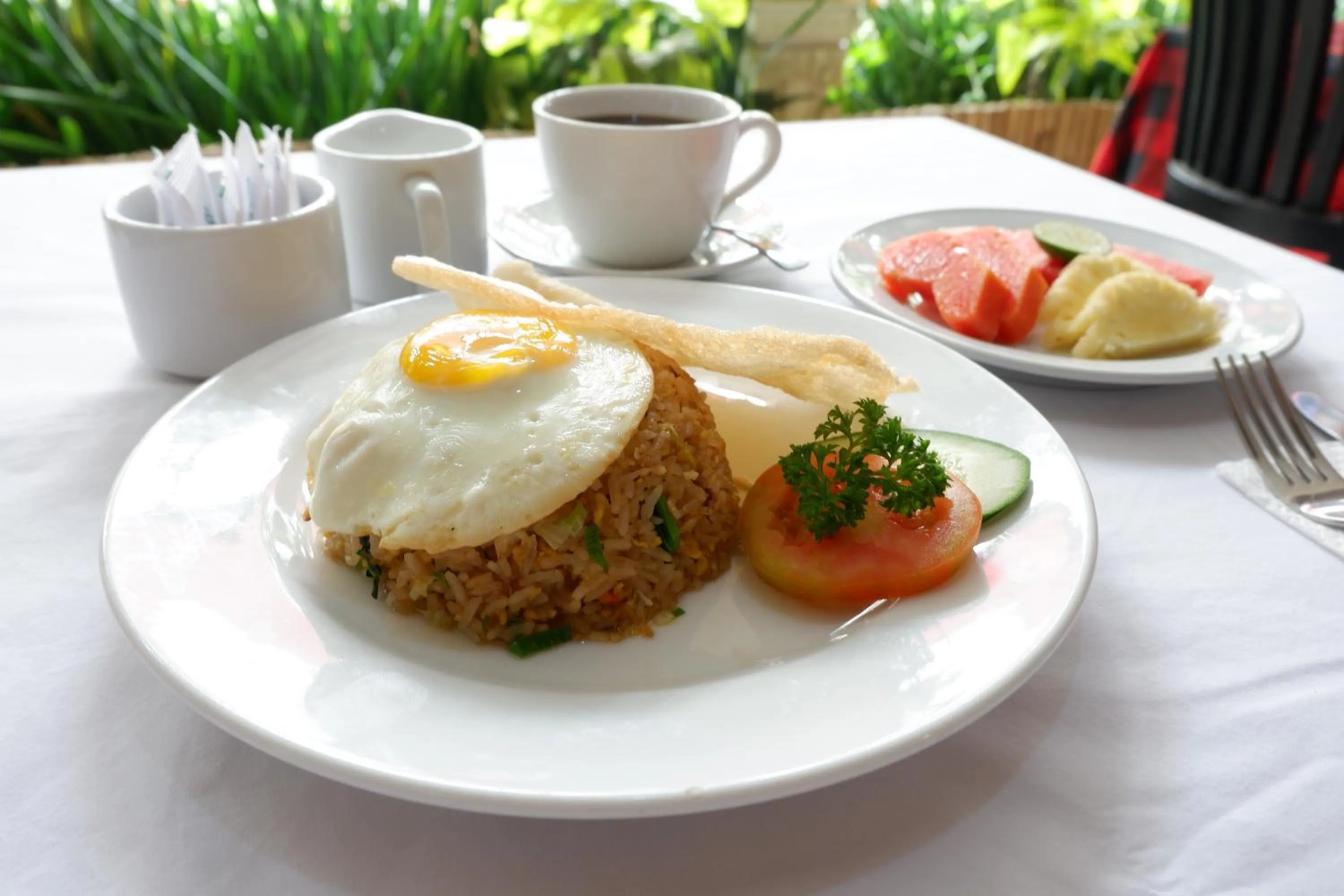 Asian breakfast in Seminyak Paradiso Hotel