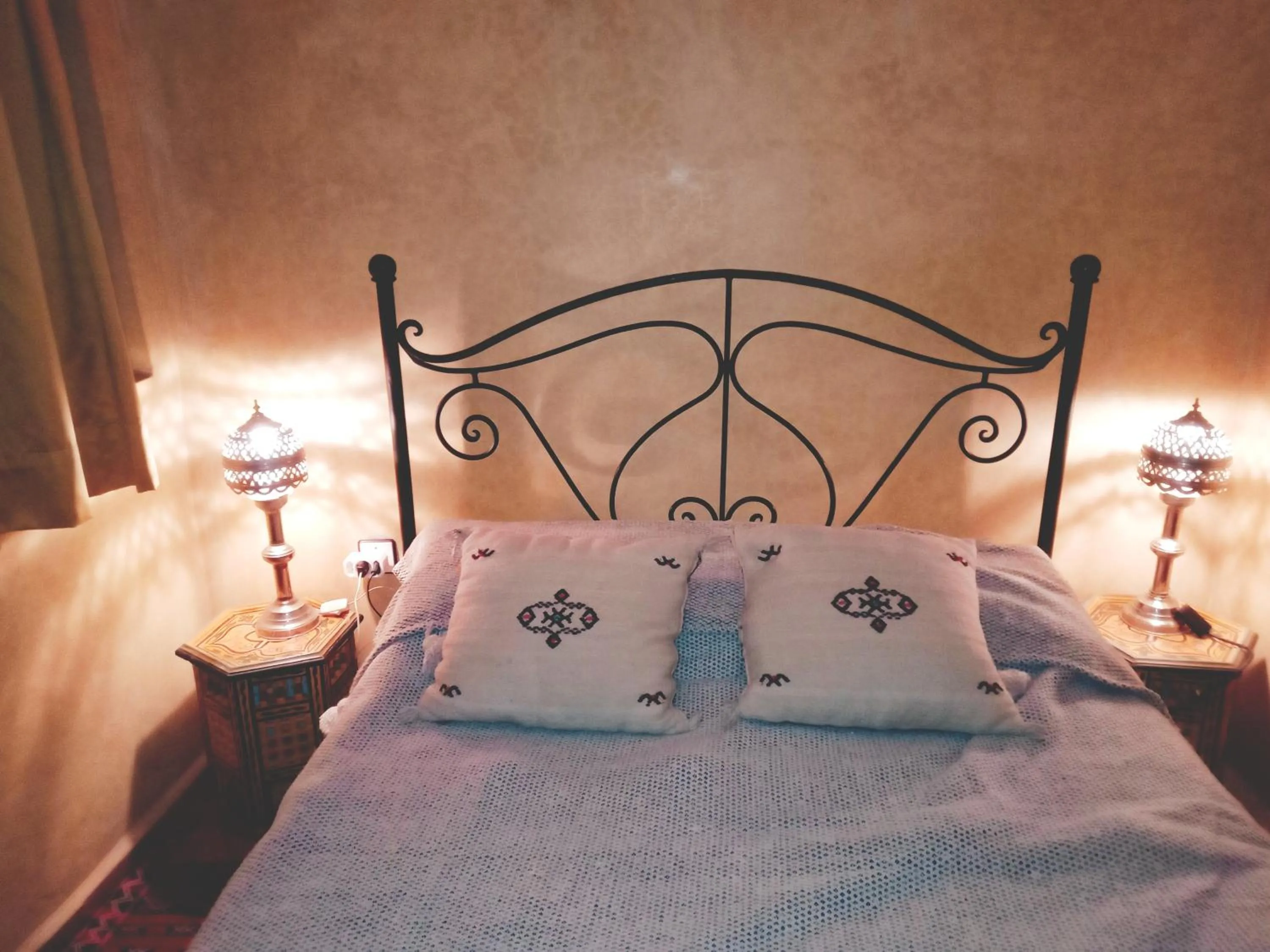 Bed in Riad Essaoussan