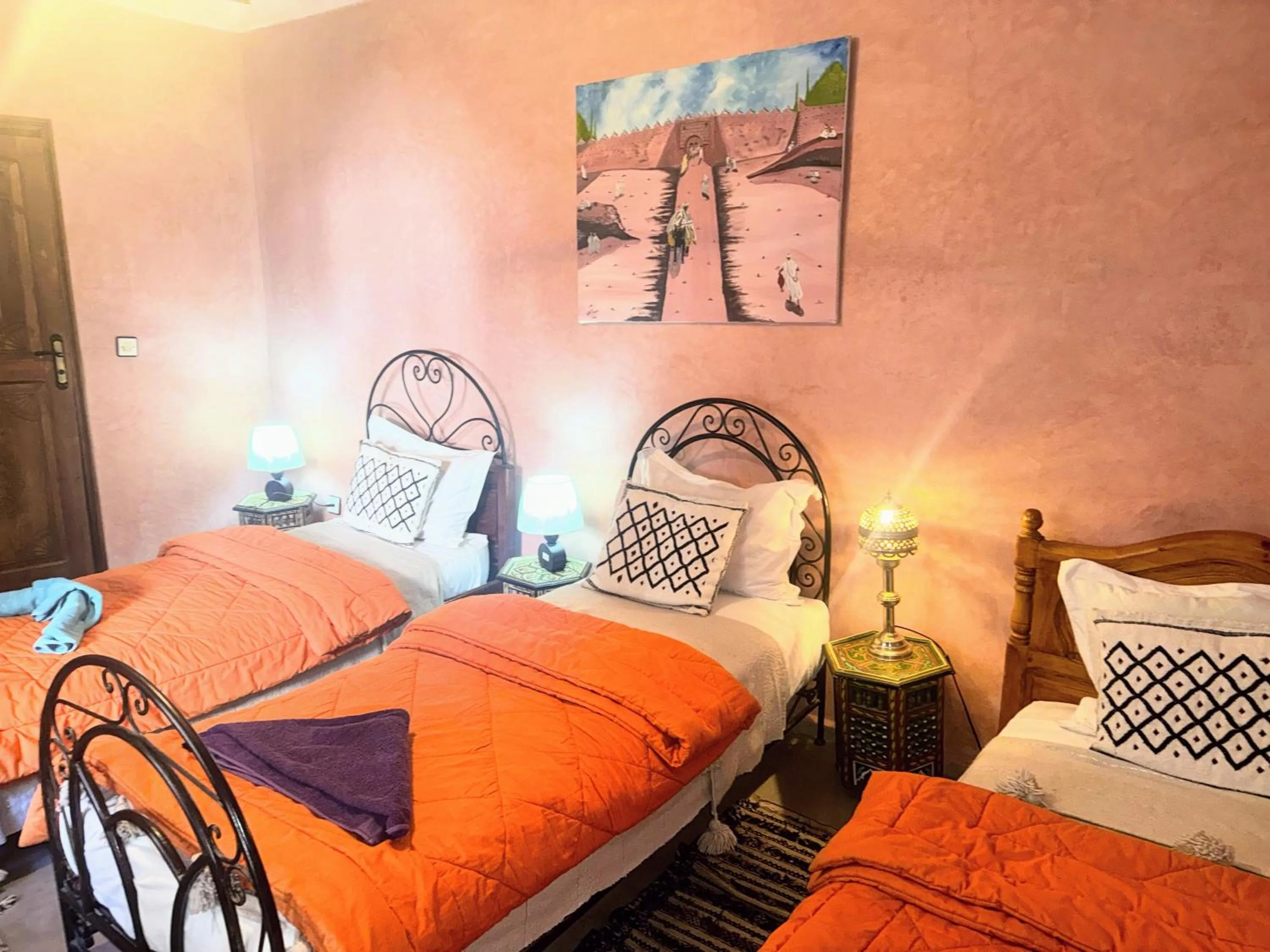 Bed in Riad Essaoussan
