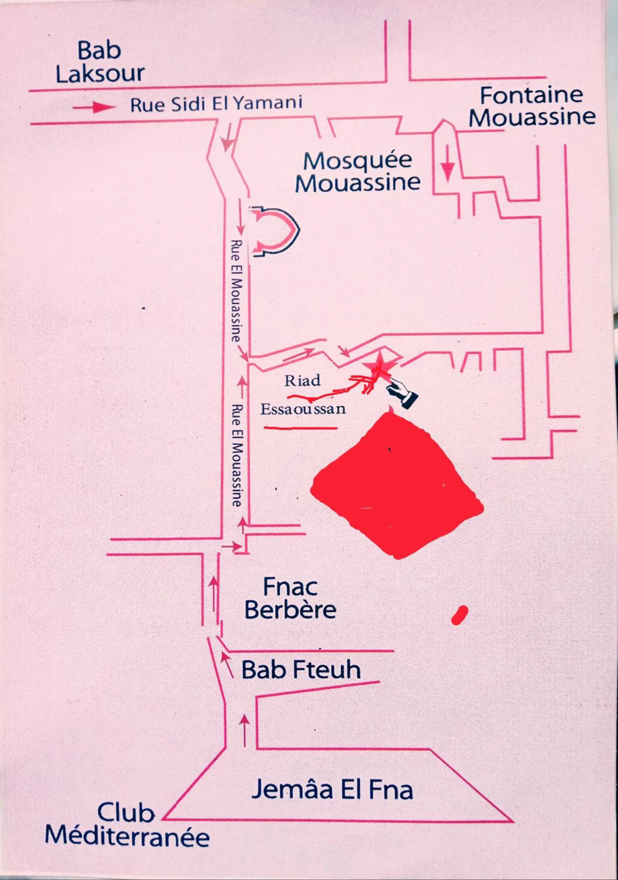 Floor plan in Riad Essaoussan