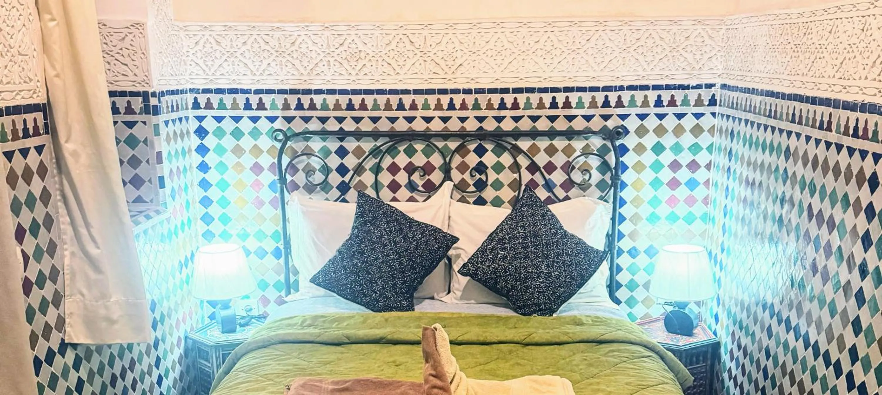Bed in Riad Essaoussan