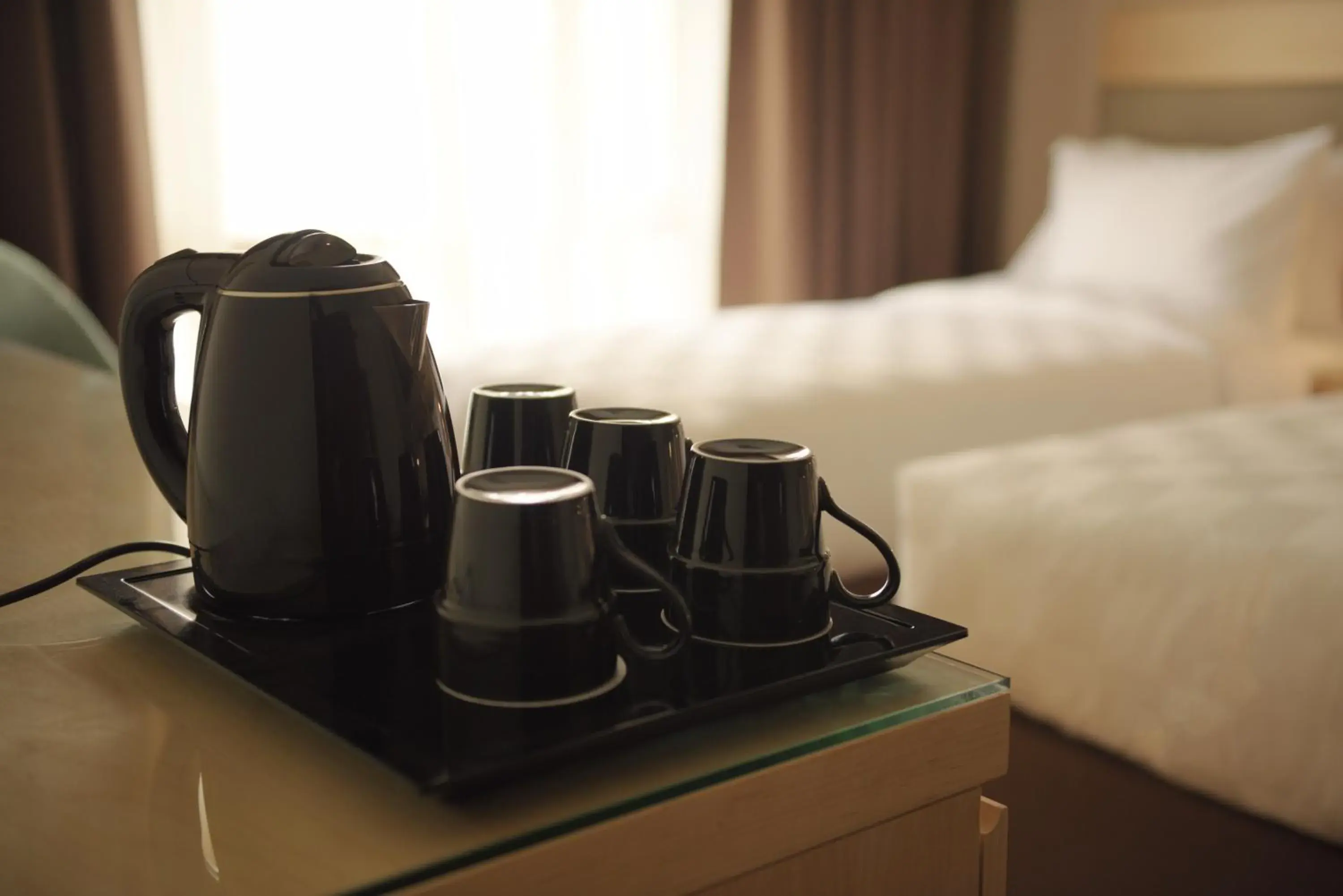 Coffee/tea facilities, Bed in SAJA By Warwick Madinah Hotel Coffee/tea facilities, Bed in SAJA By Warwick Madinah Hotel