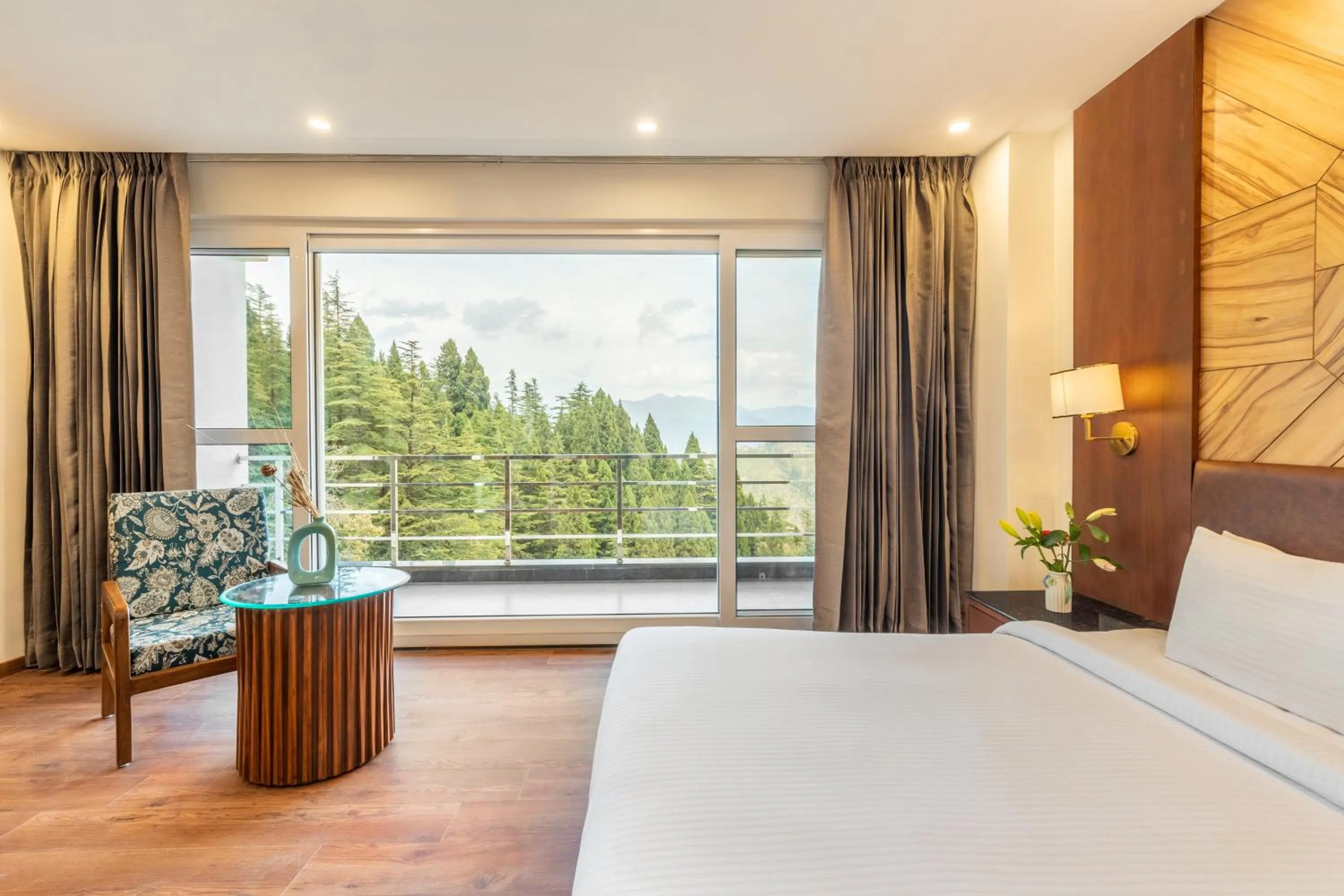 View (from property/room), Bed in Country Inn Premier Pacific Mall Road Mussoorie