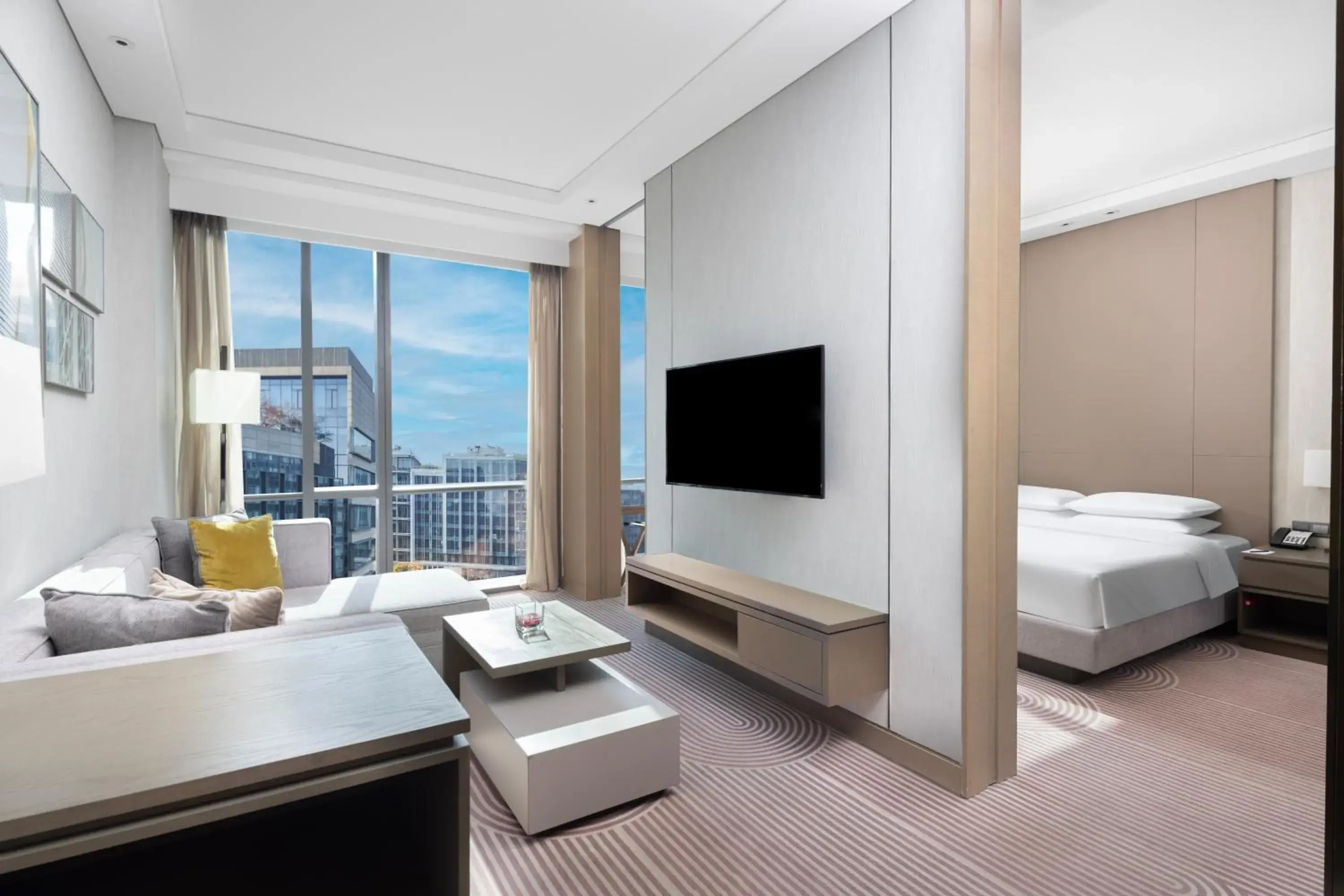 Living room, Bed in Hyatt House Shanghai Hongqiao CBD Living room, Bed in Hyatt House Shanghai Hongqiao CBD