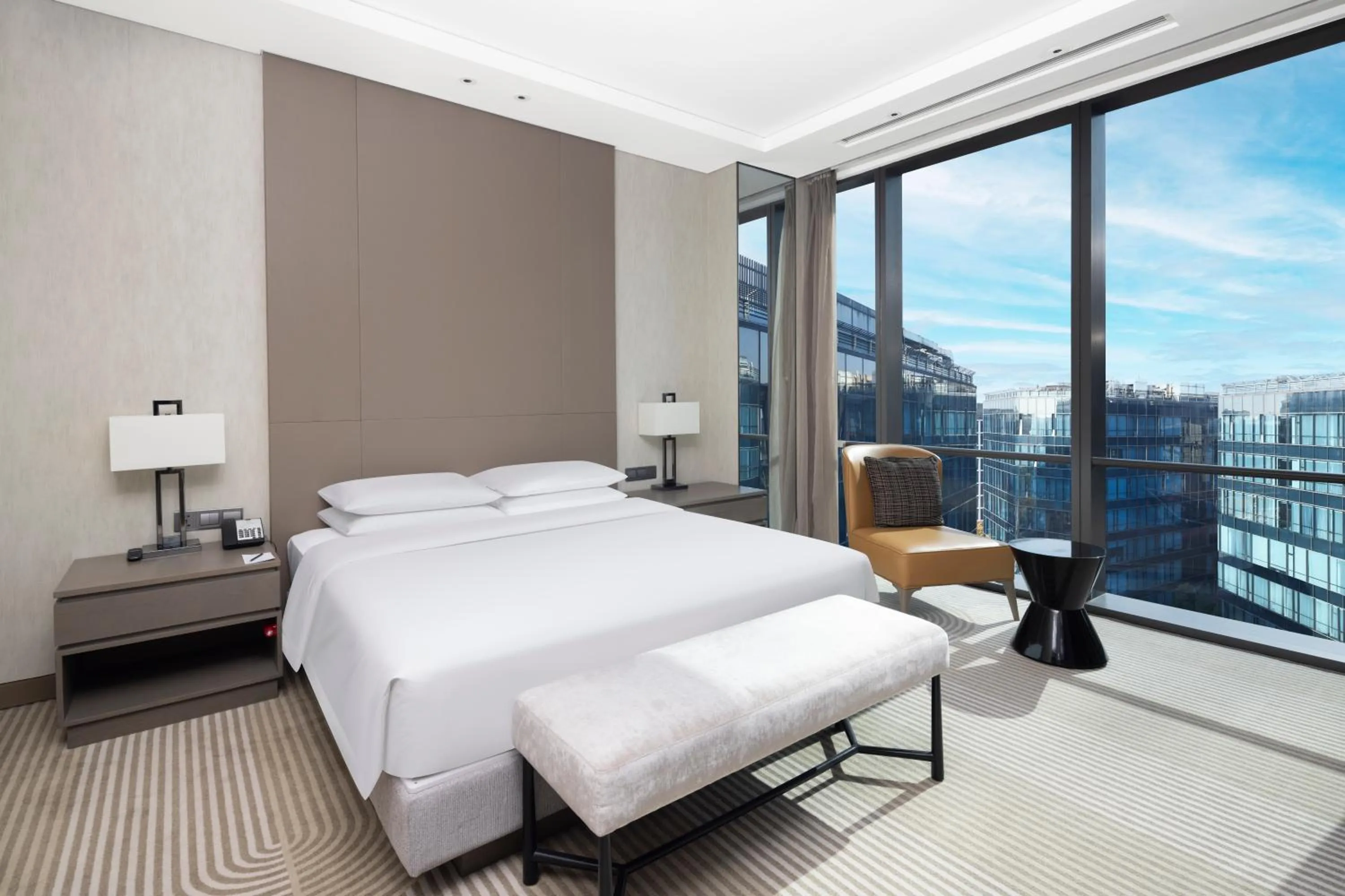 Bed in Hyatt House Shanghai Hongqiao CBD