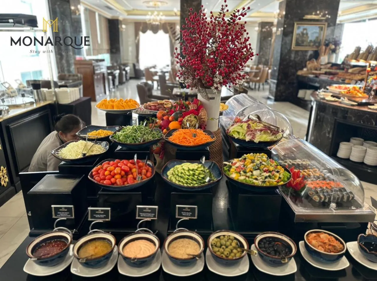 Buffet breakfast in Monarque Hotel Danang