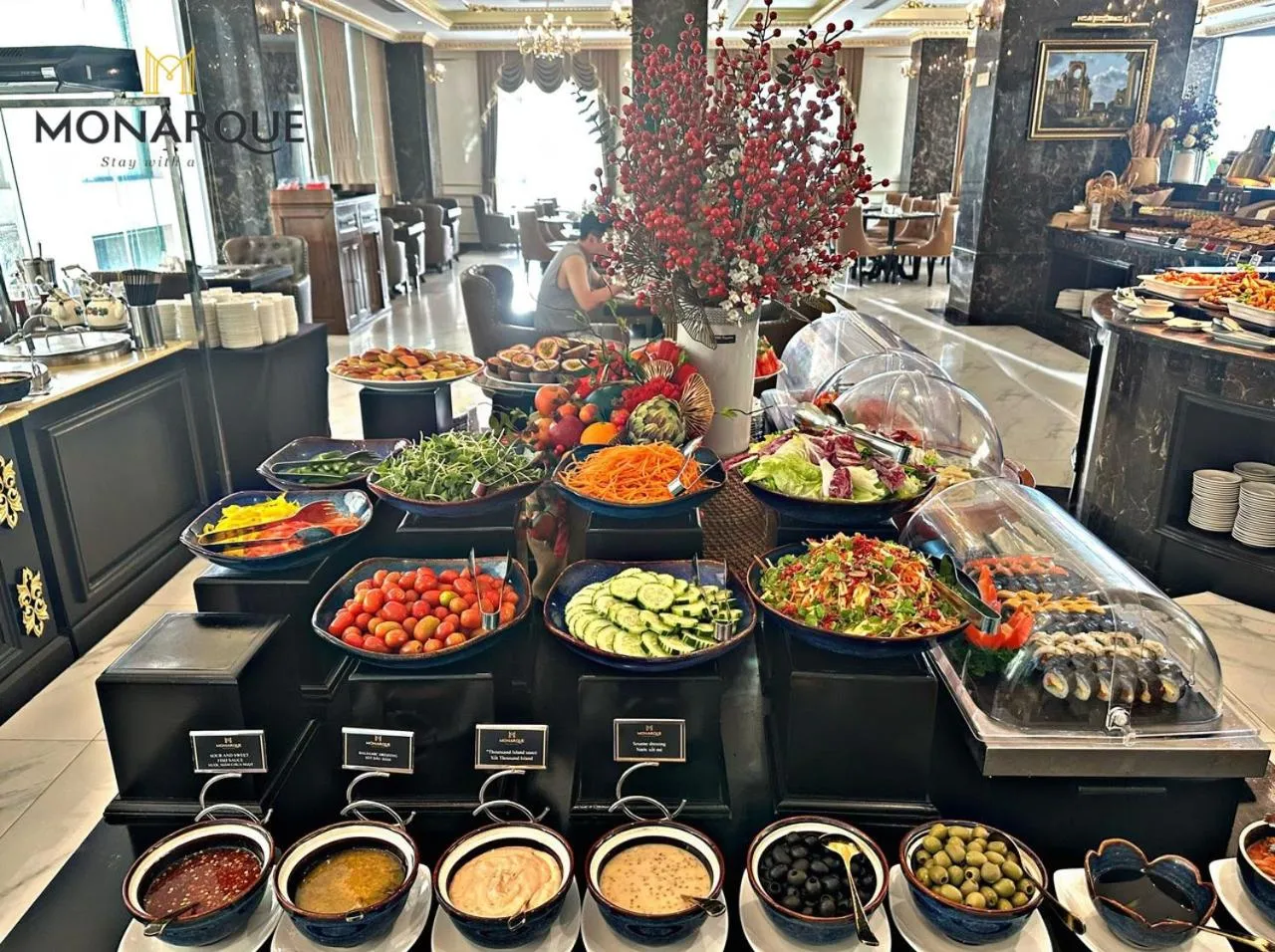 Buffet breakfast in Monarque Hotel Danang