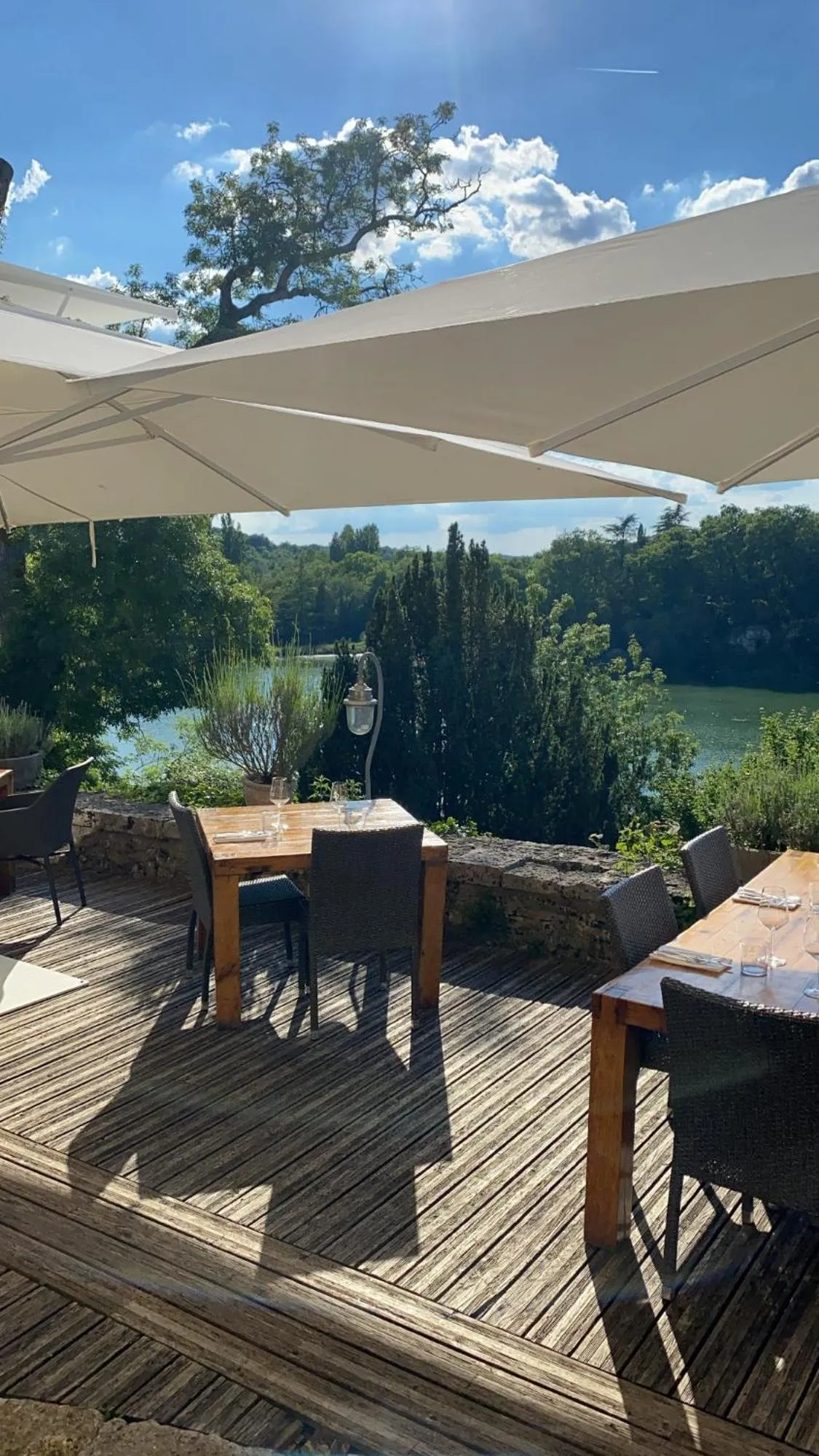 Patio in Logis Hotels Domaine du Châtelard