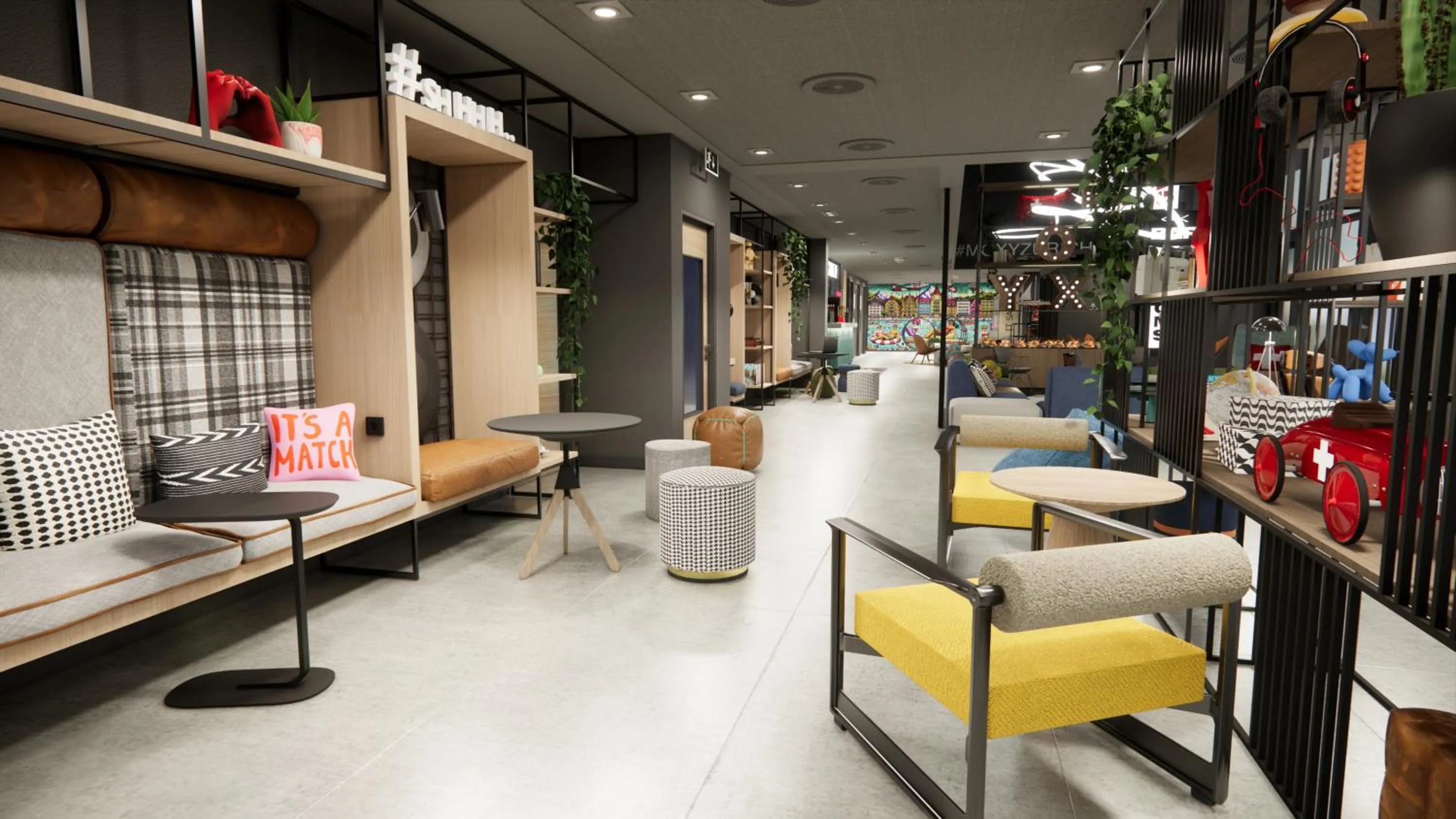 Lobby or reception in Moxy Zurich