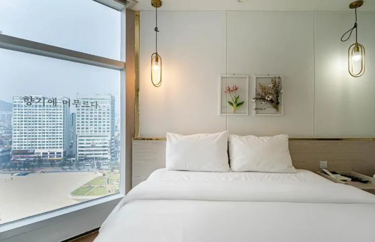 Bed in Gwangalli Hotel primavera in Busan