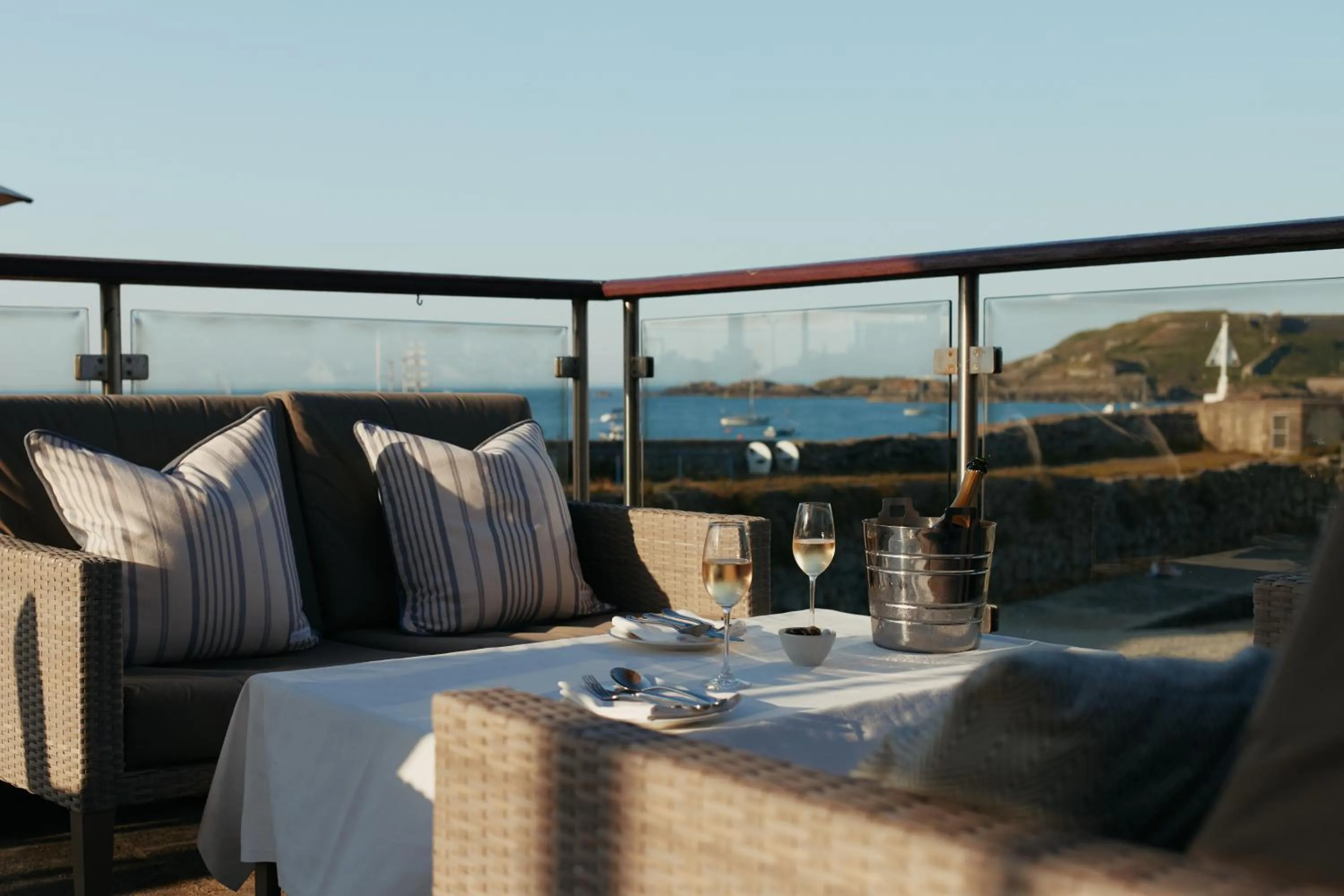 Patio in Braye Beach Hotel, Alderney