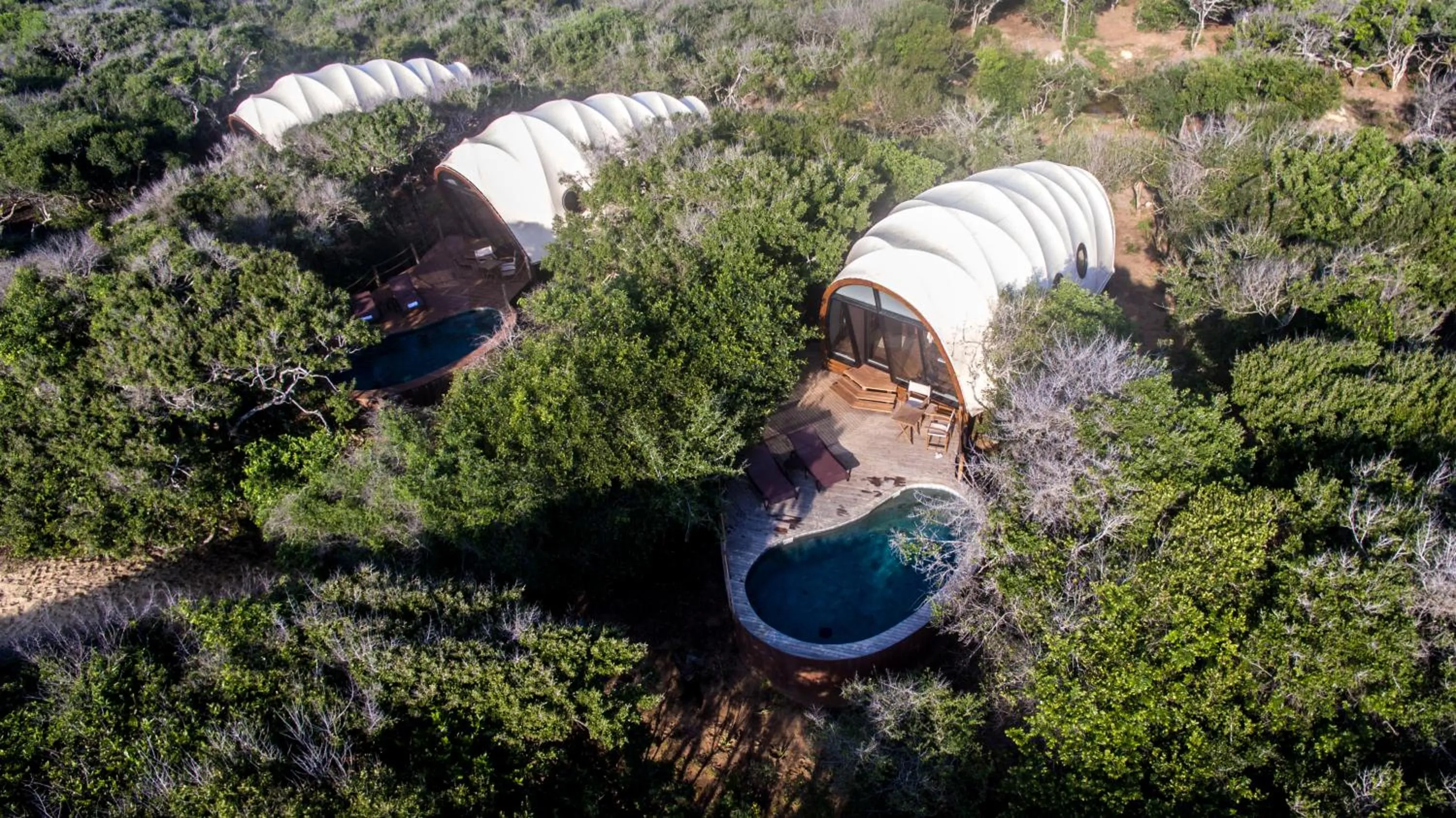 Bird's eye view in Wild Coast Tented Lodge - Relais and Chateaux - All Inclusive