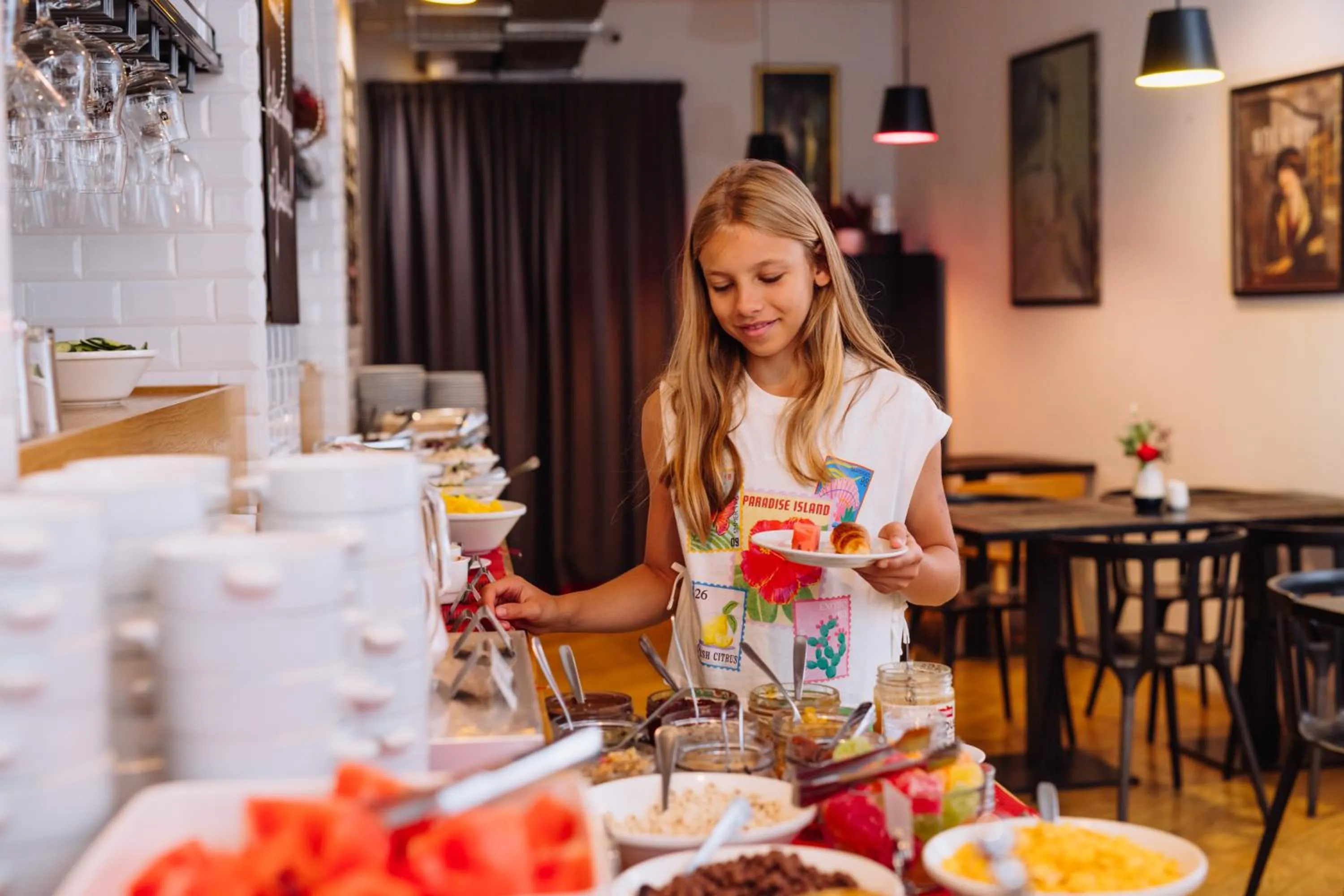 Buffet breakfast in Hestia Hotel Draugi