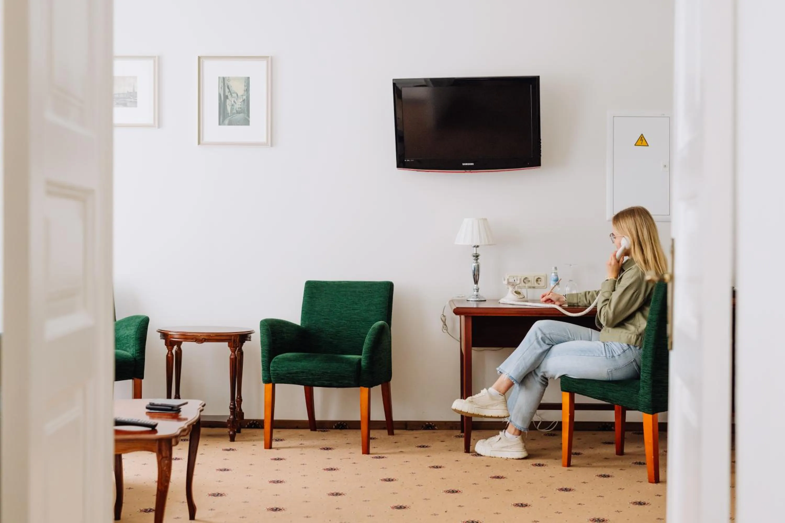Seating area in Hestia Hotel Draugi