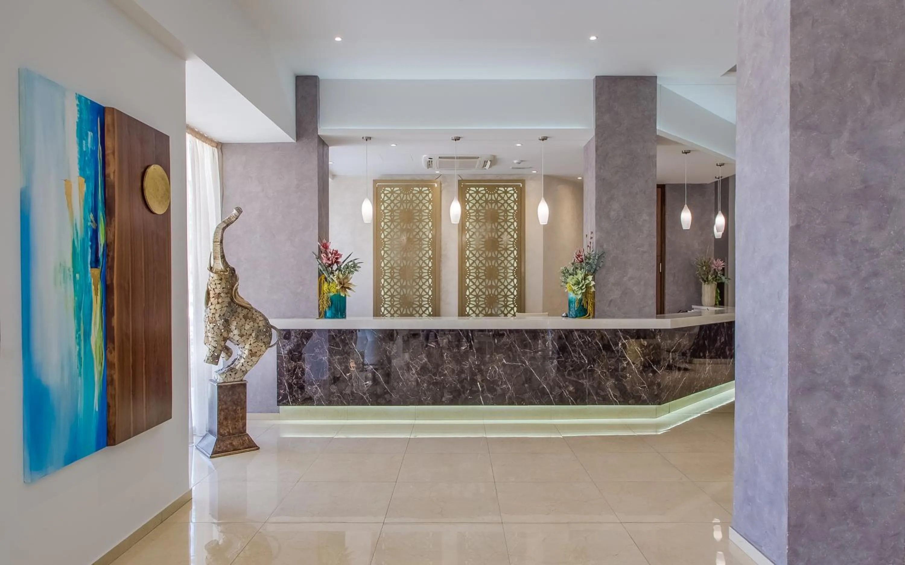 Lobby or reception in Stamatia Hotel