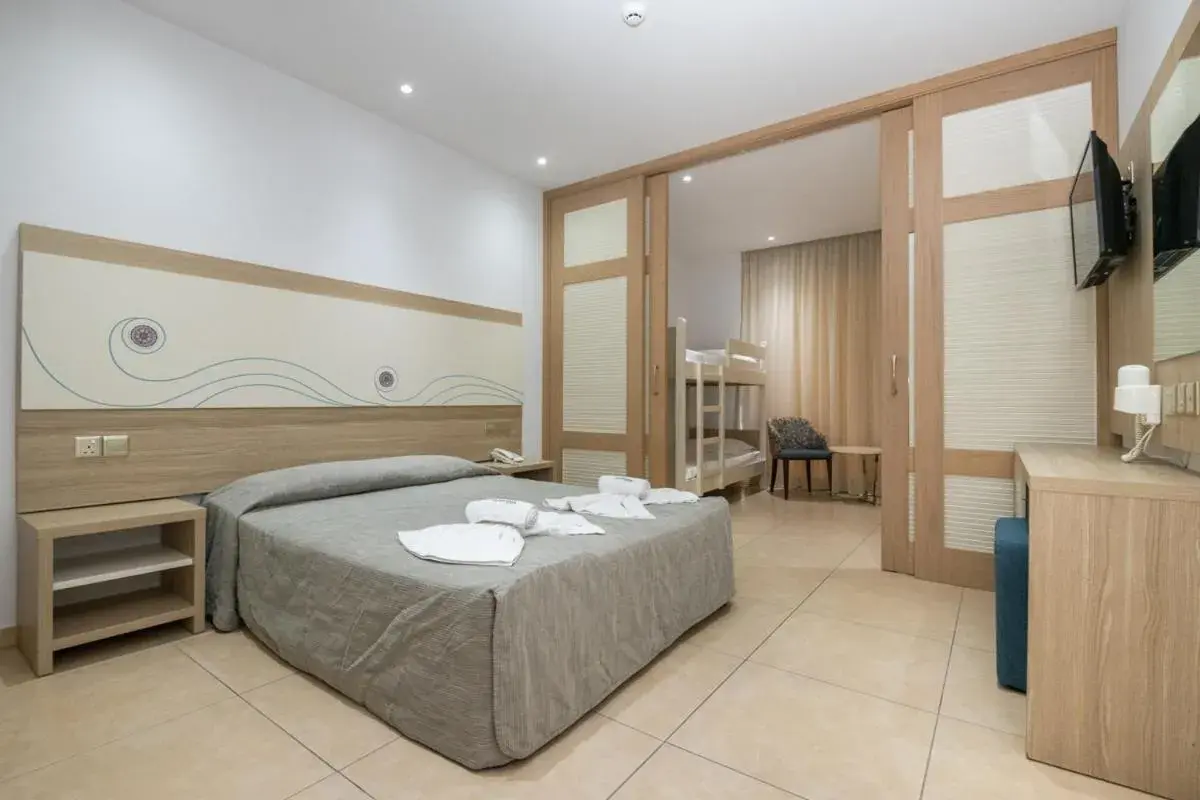 Bed in Stamatia Hotel